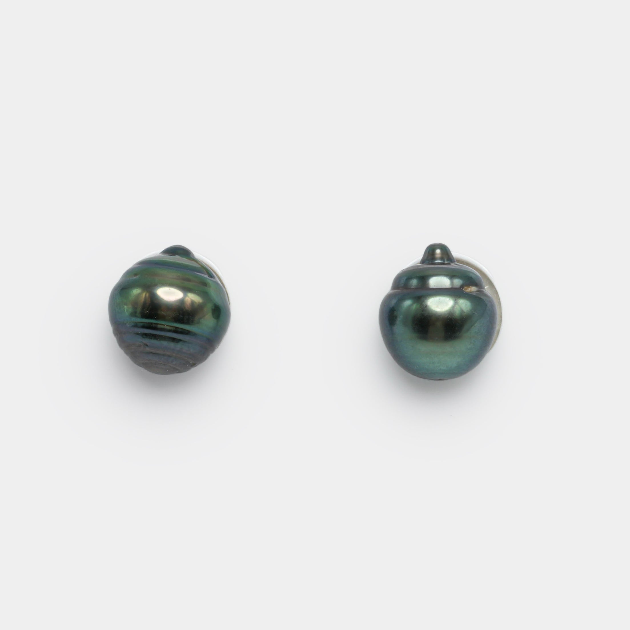 2pcs Green 9-9.3mm - CL AA/AAA Quality Tahitian Pearl Pair ER1162