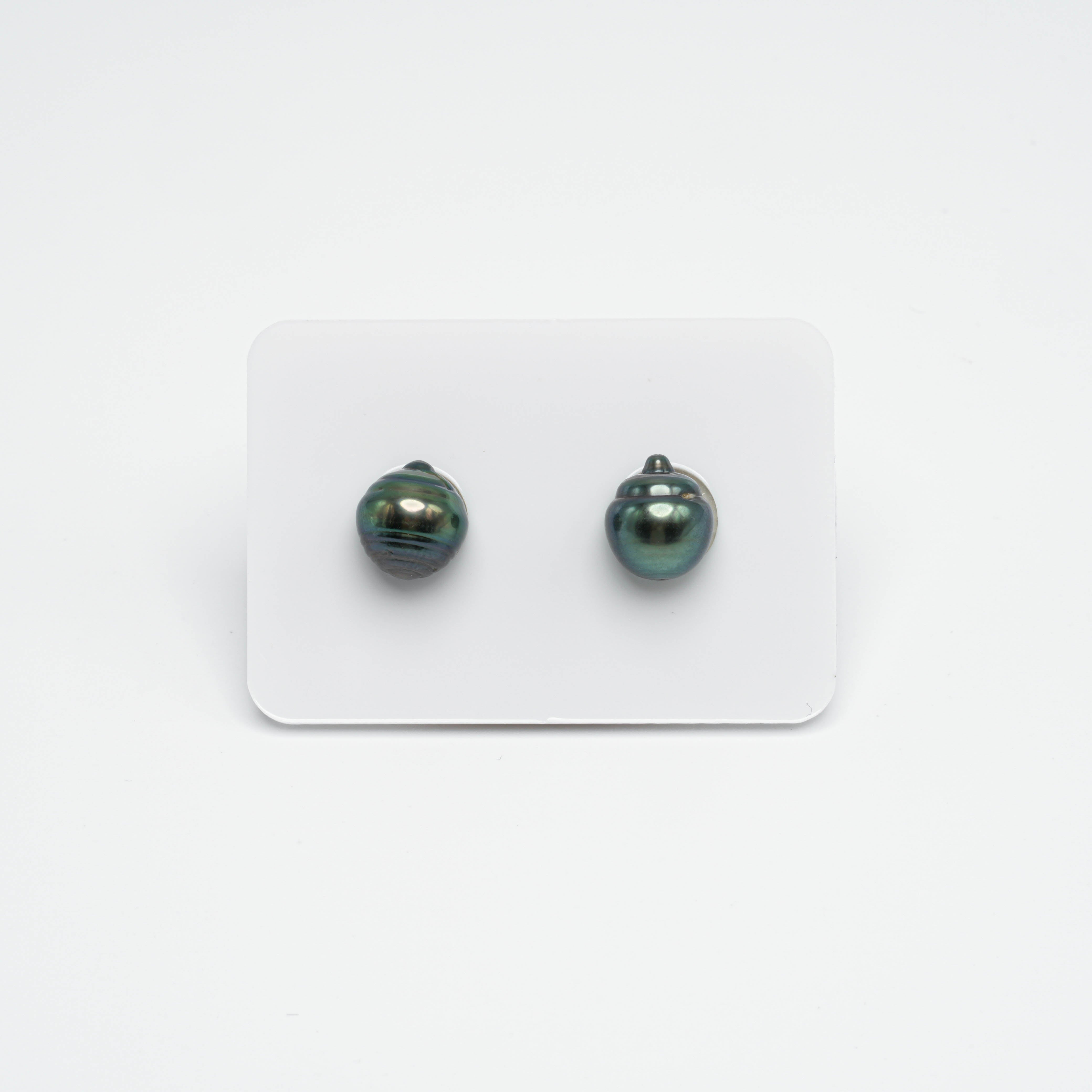 2pcs Green 9-9.3mm - CL AA/AAA Quality Tahitian Pearl Pair ER1162