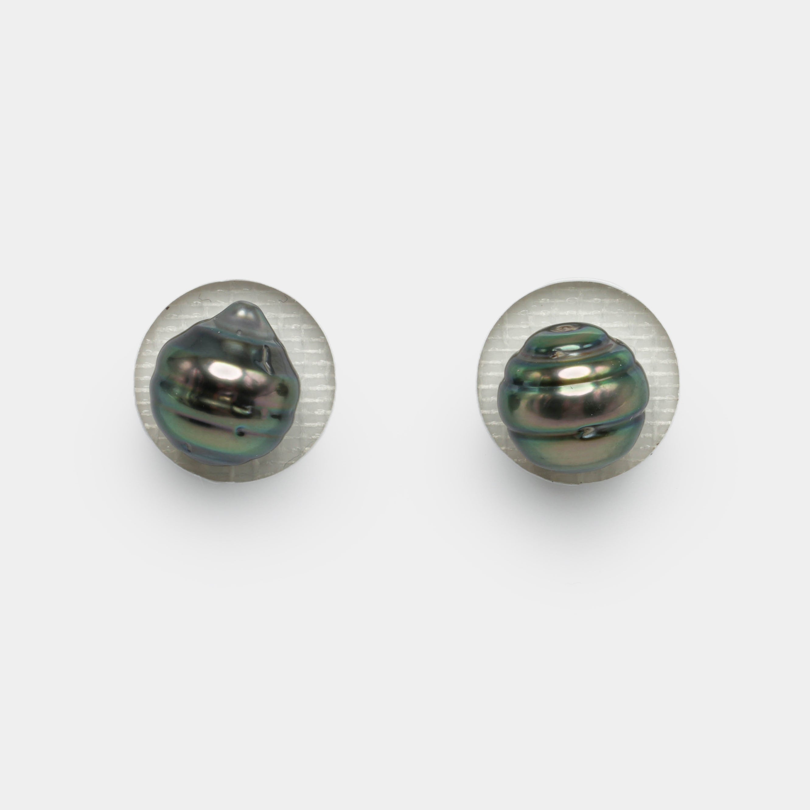 2pcs Green 8.9-9mm - CL AA/AAA Quality Tahitian Pearl Pair ER1164