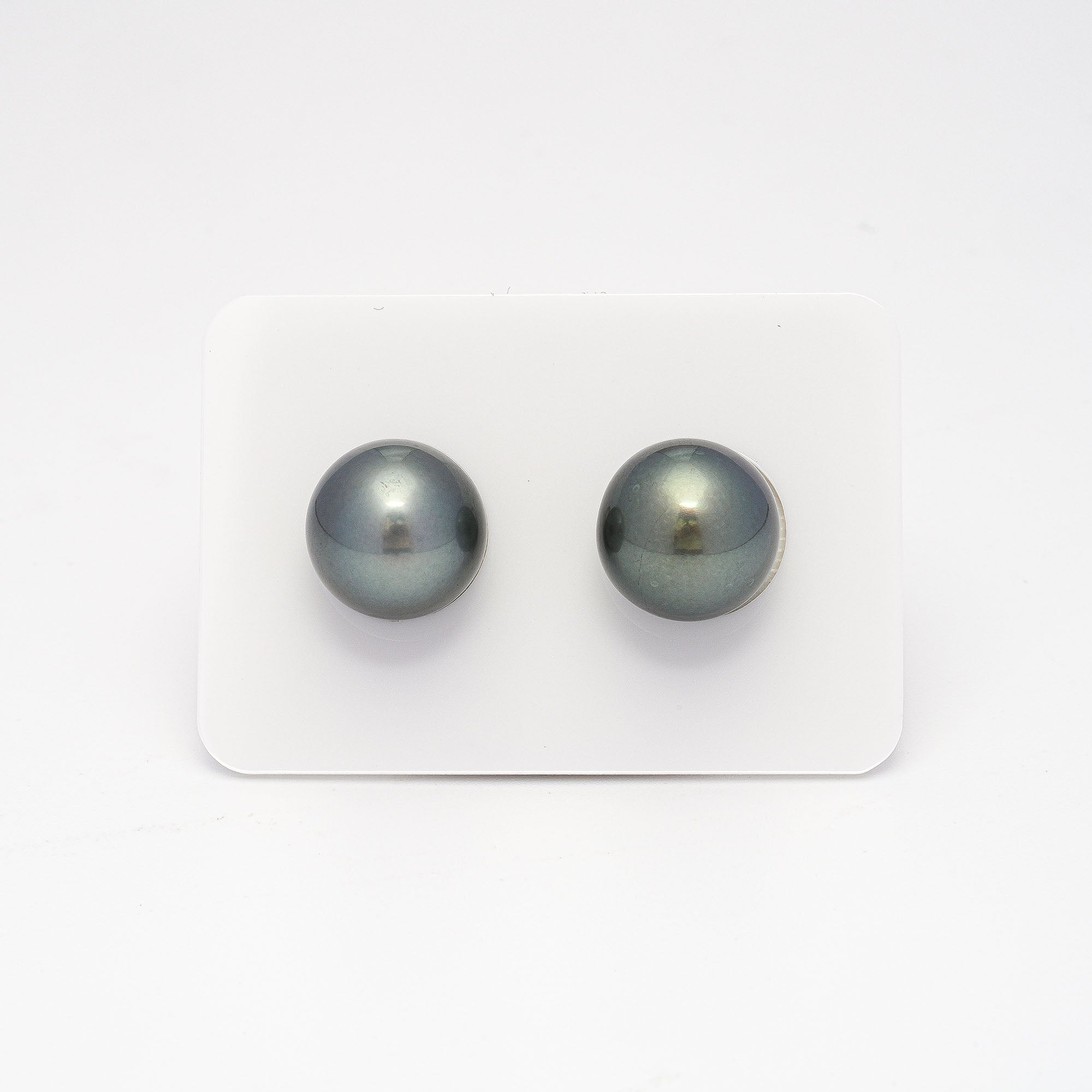 2pcs Gray Green 12.5-12.6mm - RSR AAA/AA Quality Tahitian Pearl Pair ER1271