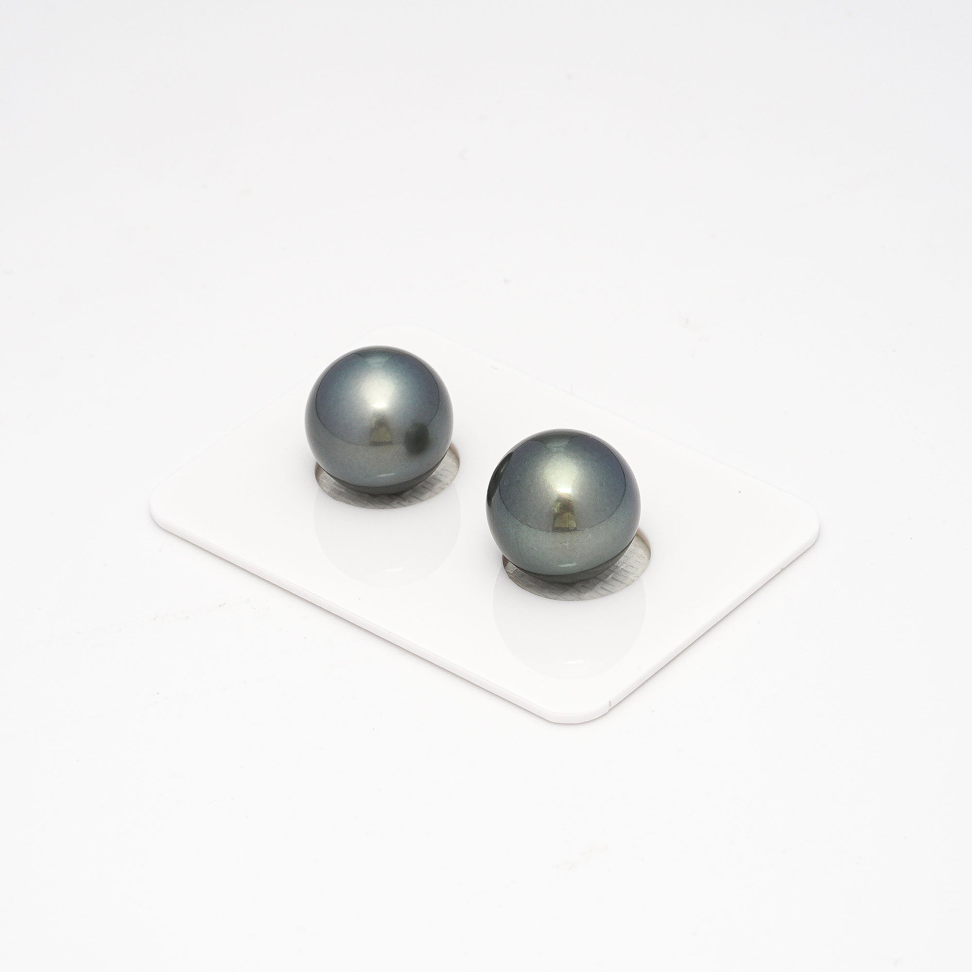 2pcs Gray Green 12.5-12.6mm - RSR AAA/AA Quality Tahitian Pearl Pair ER1271