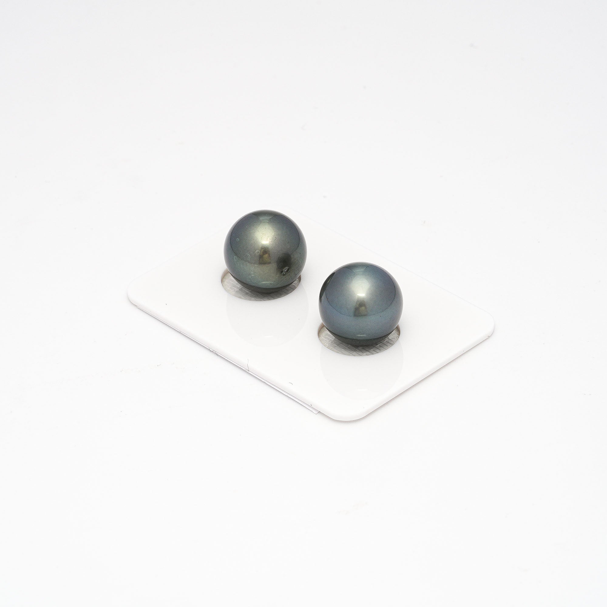 2pcs Gray Green 12.5-12.6mm - RSR AAA/AA Quality Tahitian Pearl Pair ER1271