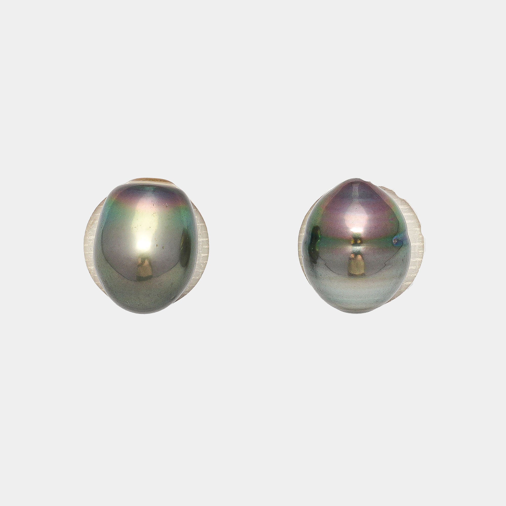 2pcs Light Green 9.9-10.4mm - CL AAA/AA Quality Tahitian Pearl PAIR ER1272
