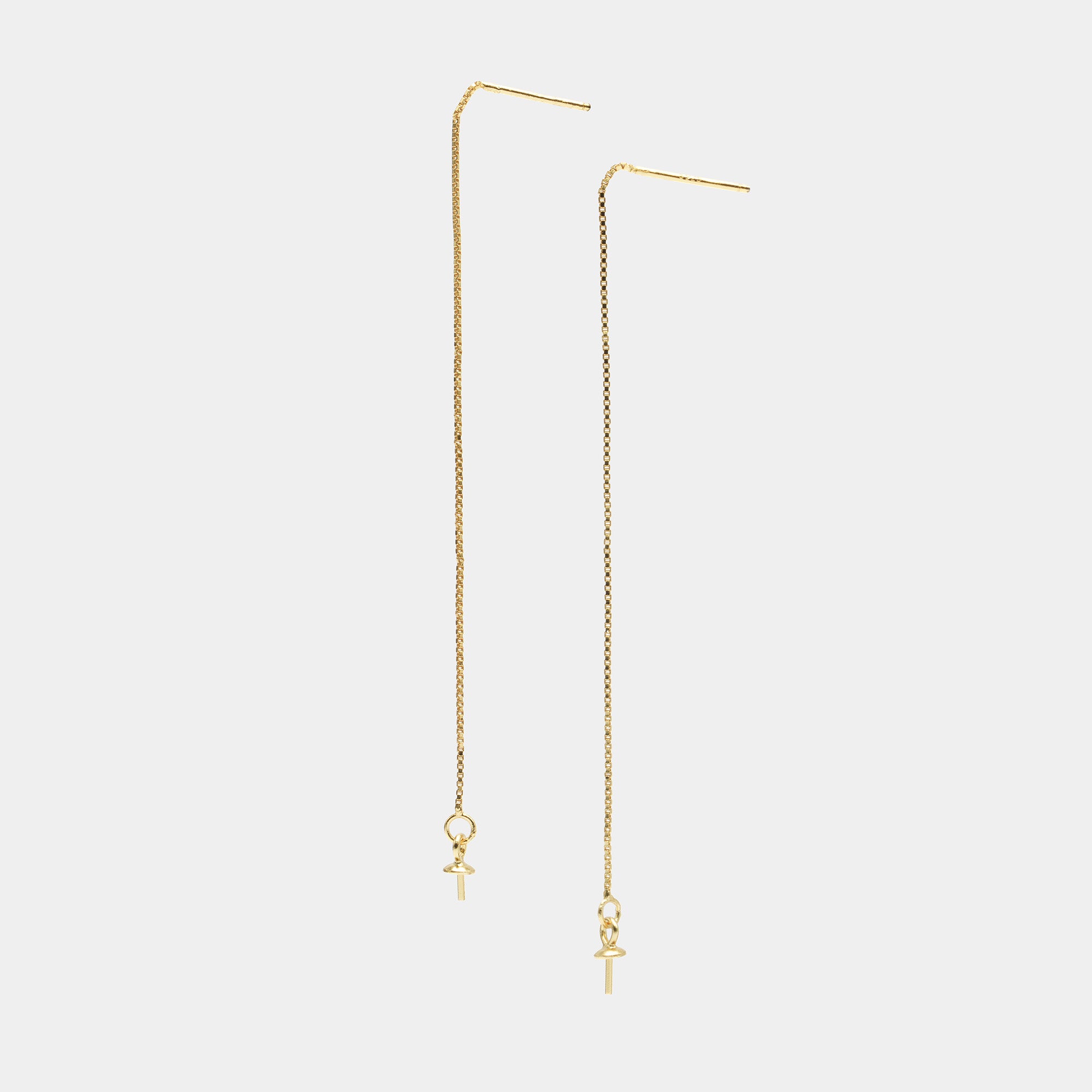 925 Silver Gold Earring Dangling Chain CHSI1