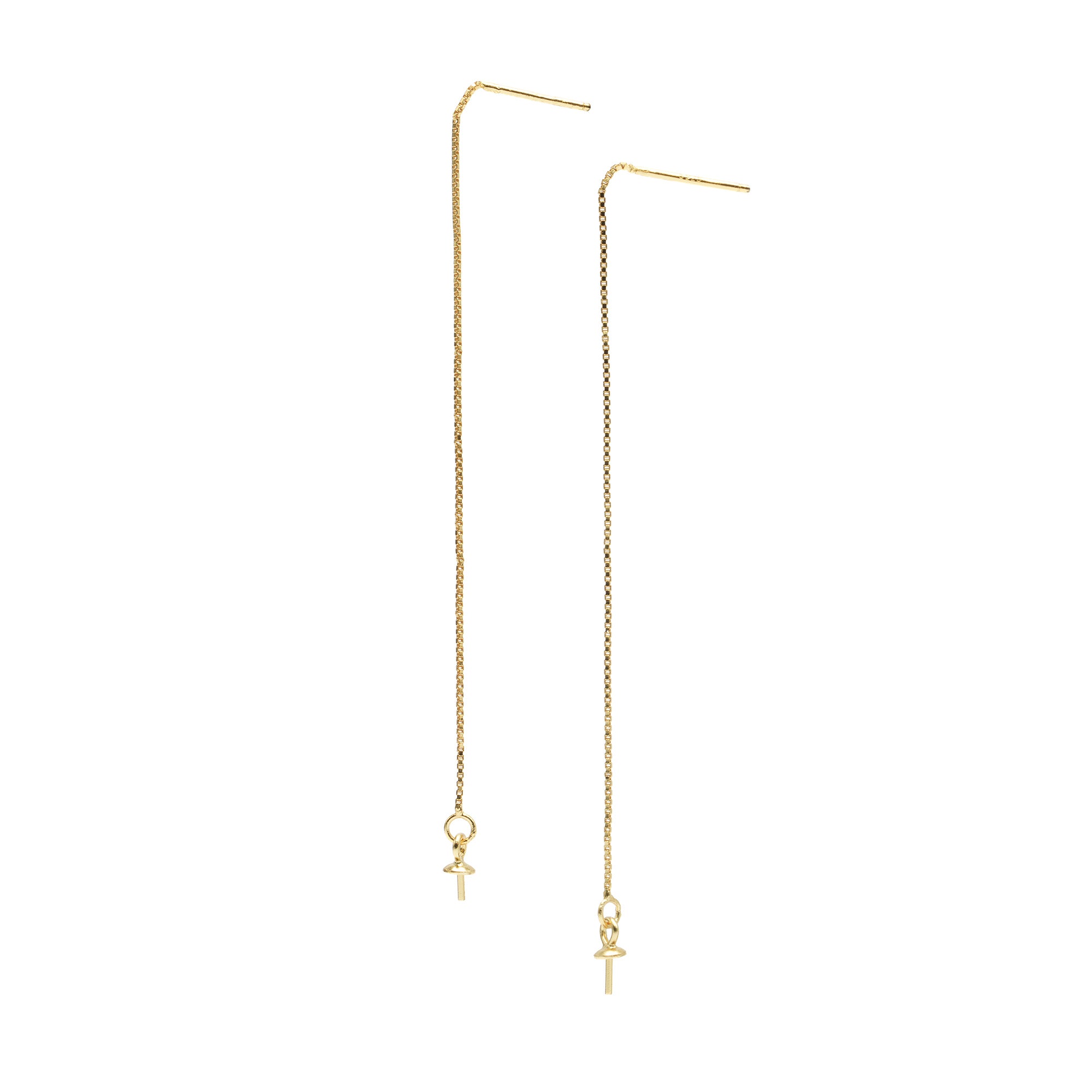 925 Silver Gold Earring Dangling Chain CHSI1