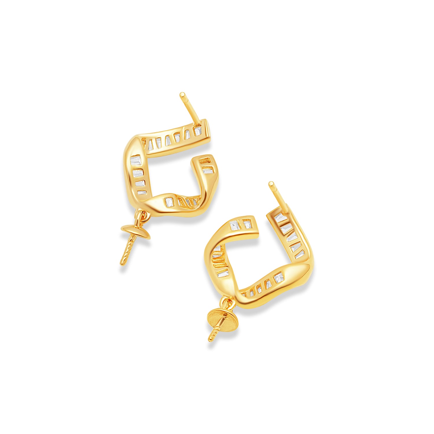 Dangle Earring Bails 925 Silver for Pearl SC91