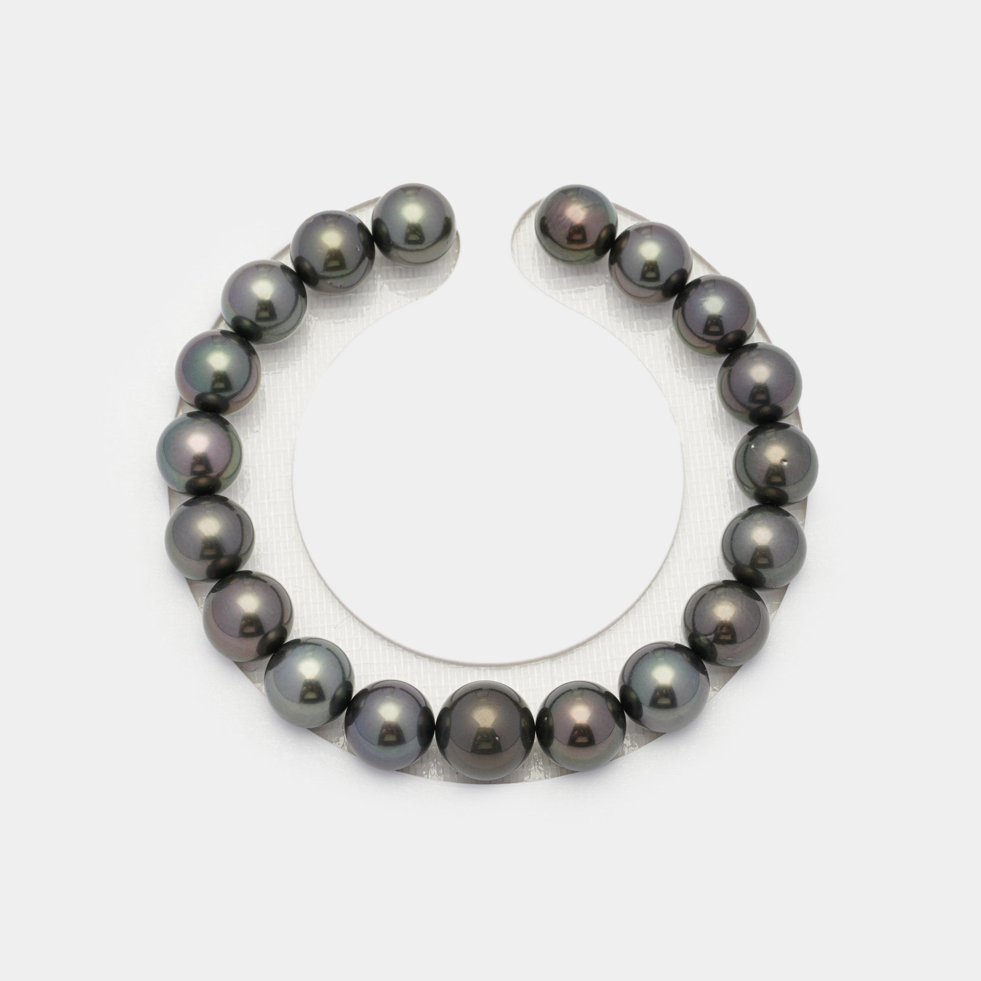 19pcs Green Brown 9-11mm - SR AAA/AA Quality Tahitian Pearl Bracelet BR1705 NG18