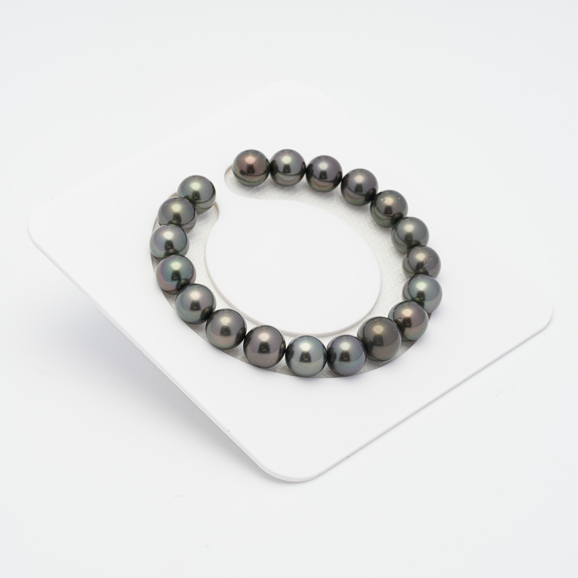 19pcs Green Brown 9-11mm - SR AAA/AA Quality Tahitian Pearl Bracelet BR1705 NG18