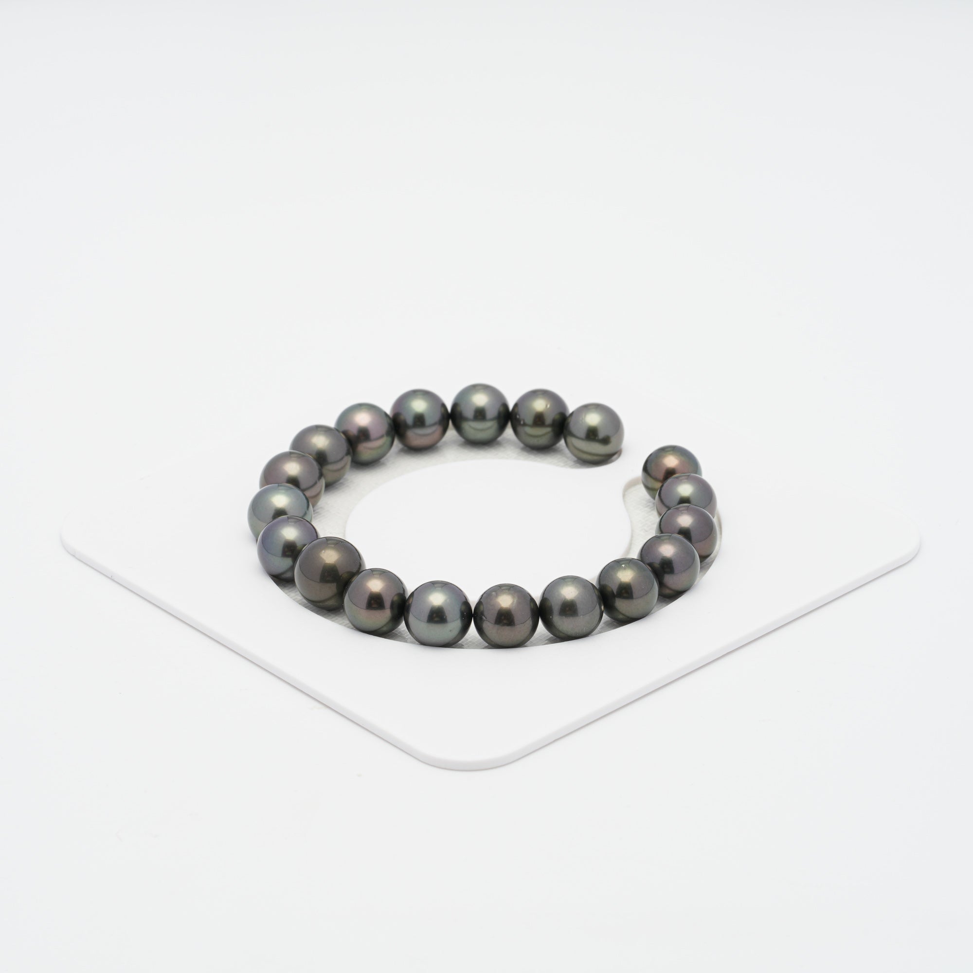 19pcs Green Brown 9-11mm - SR AAA/AA Quality Tahitian Pearl Bracelet BR1705 NG18