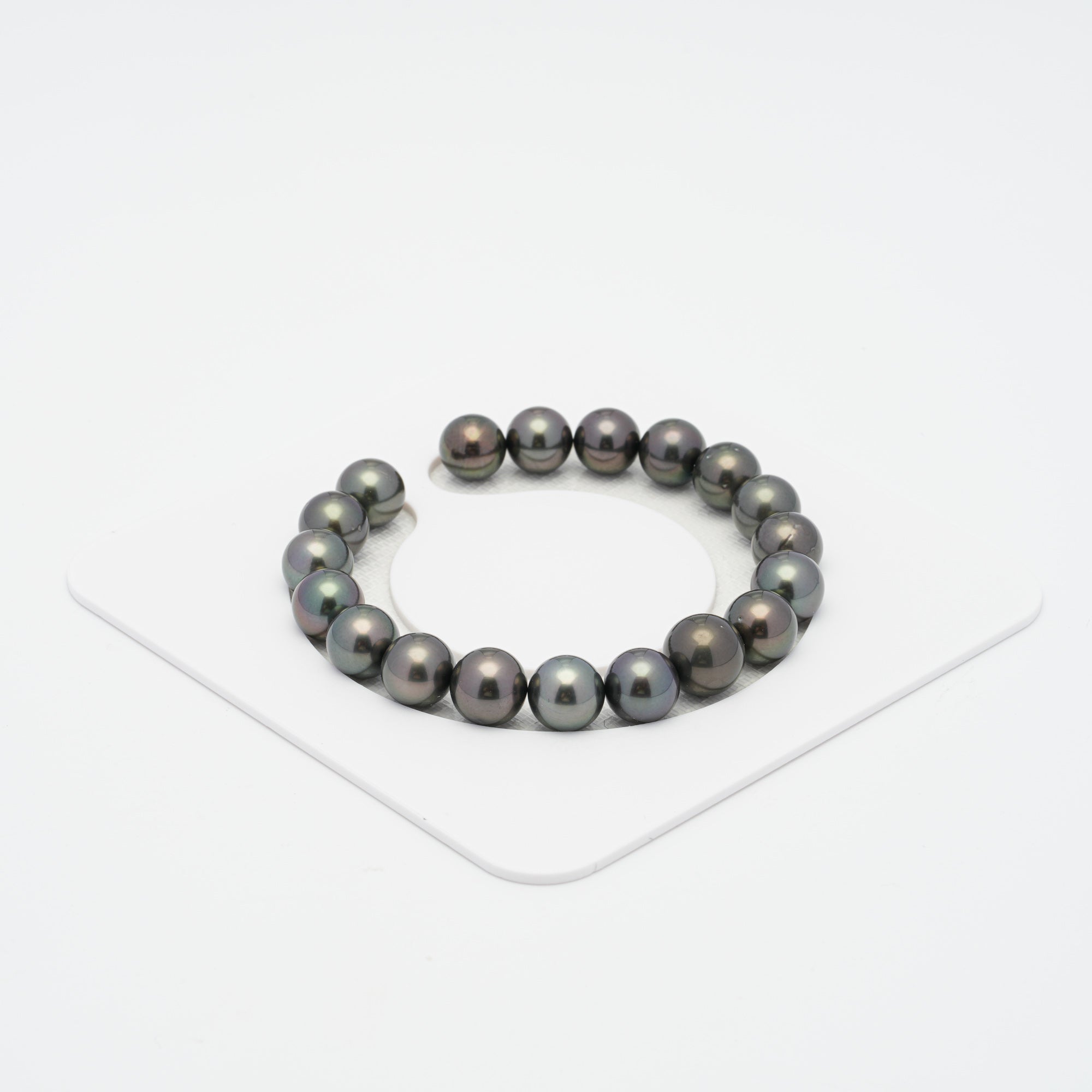 19pcs Green Brown 9-11mm - SR AAA/AA Quality Tahitian Pearl Bracelet BR1705 NG18