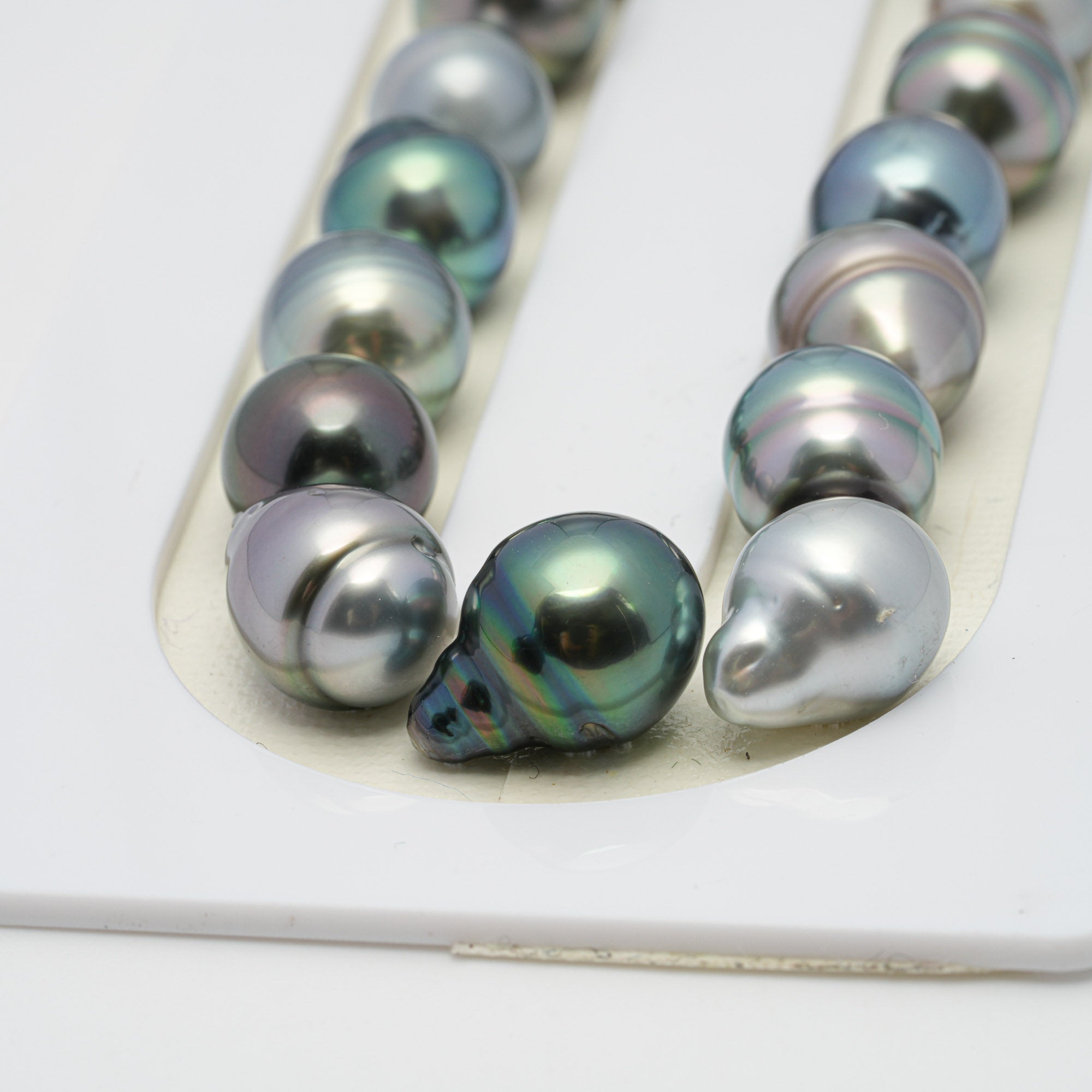 38pcs Multicolor 8-10mm - SB/CL AAA/AA Quality Tahitian Pearl Necklace NL1224