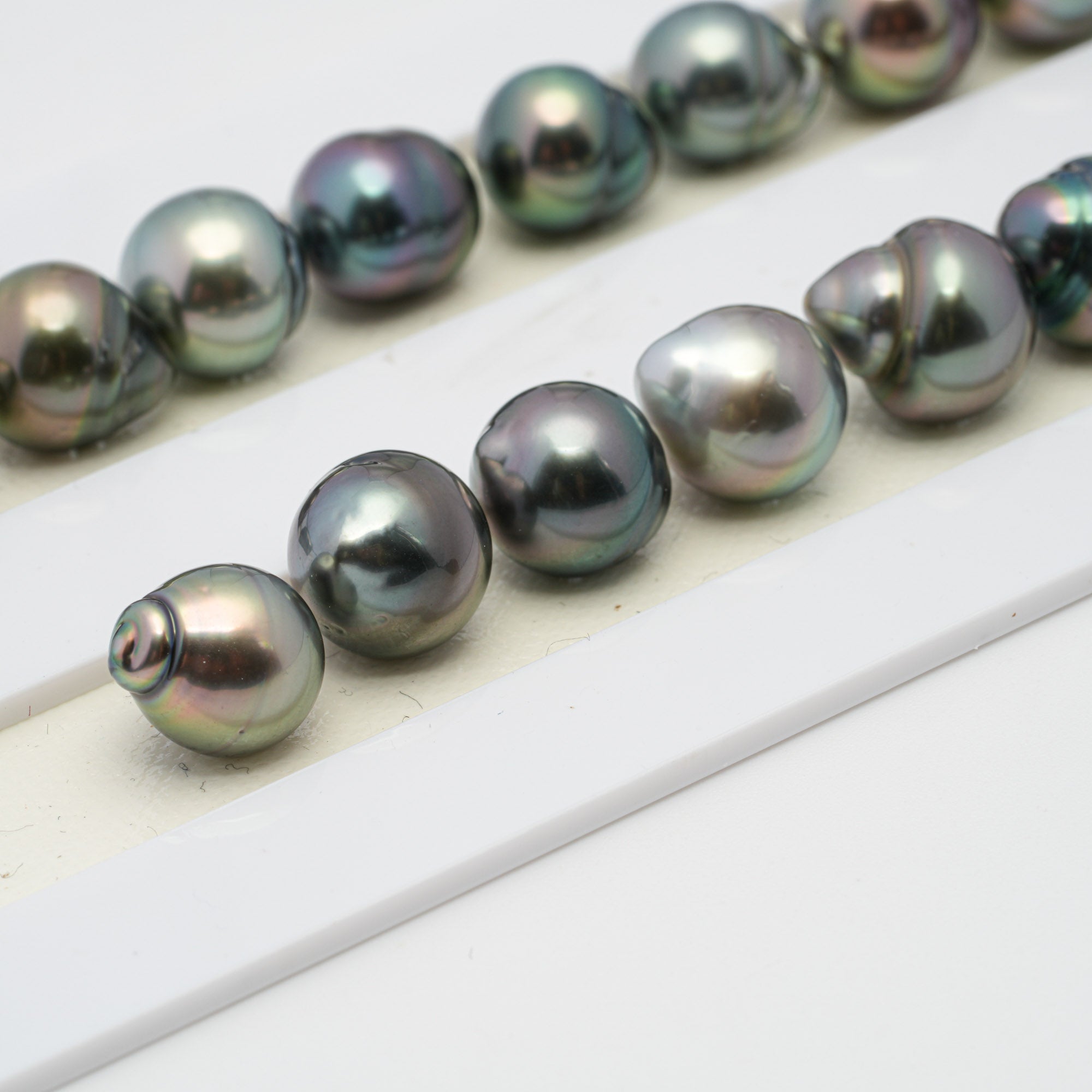 38pcs Multicolor 8-10mm - SB/CL AAA/AA Quality Tahitian Pearl Necklace NL1224