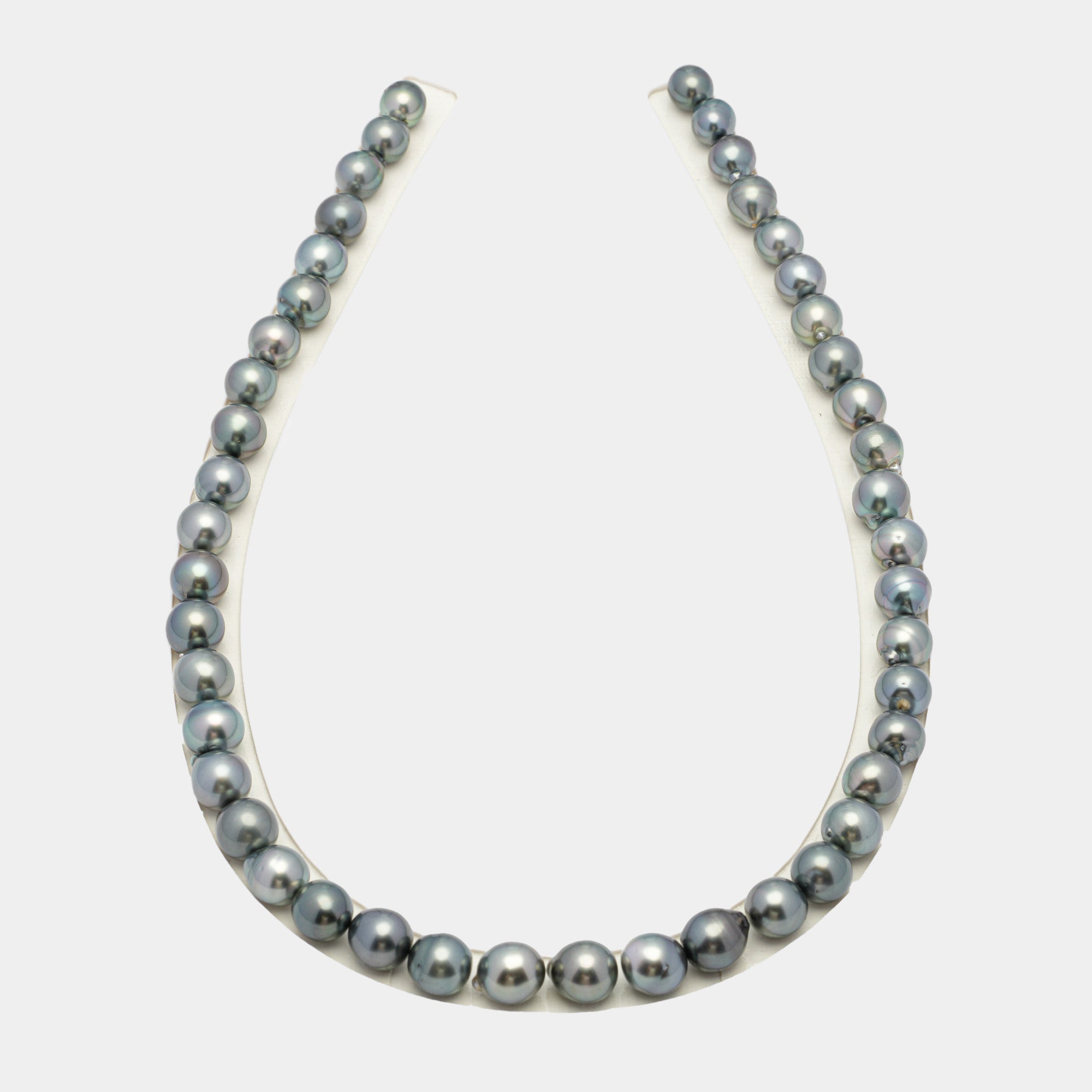 45pcs Green Grey 8-9mm - SB AAA/AA Quality Tahitian Pearl Necklace NL1285 HL1