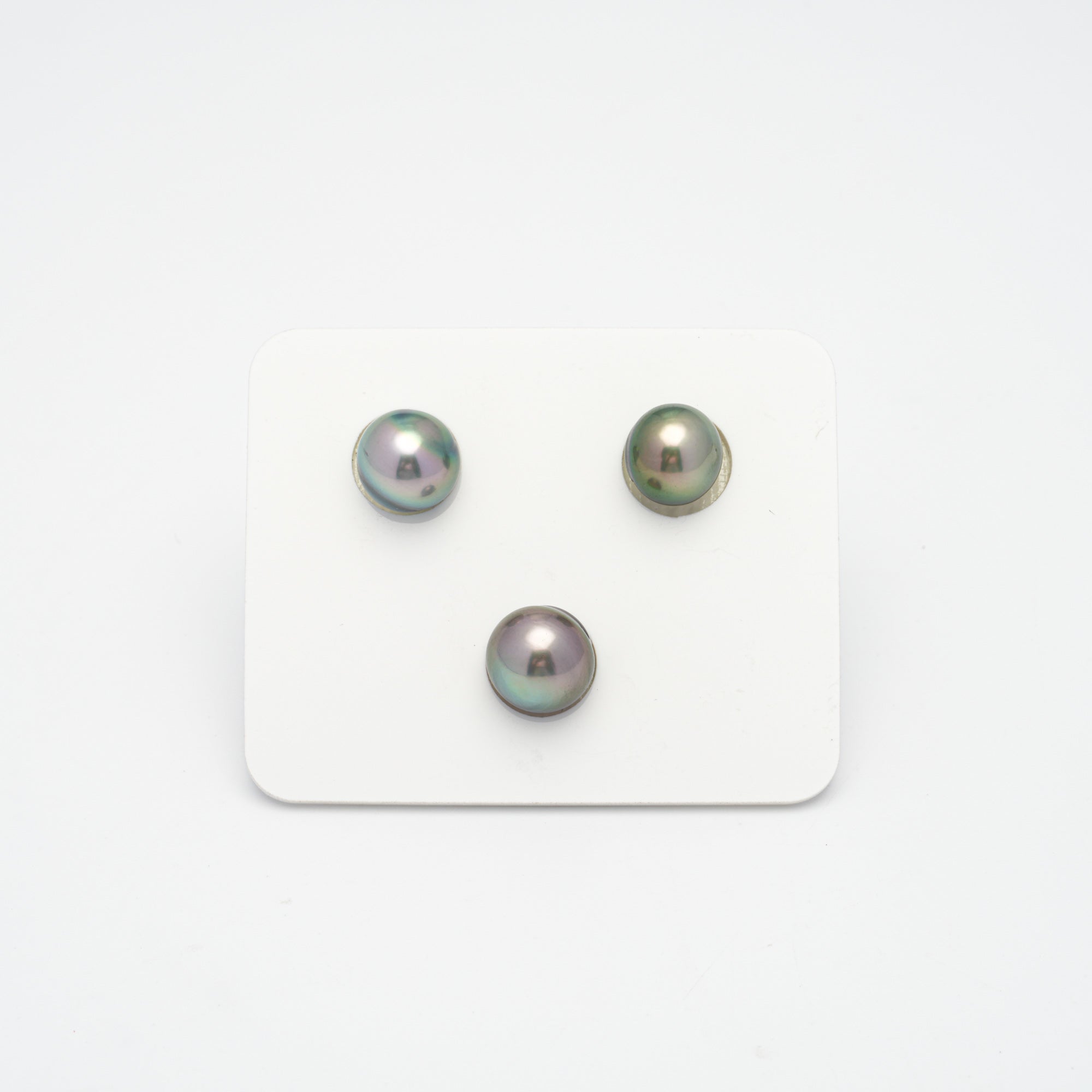 3pcs Green 9.5-10.1mm - NR AAA/AA Quality Tahitian Pearl Trio Set ER1295