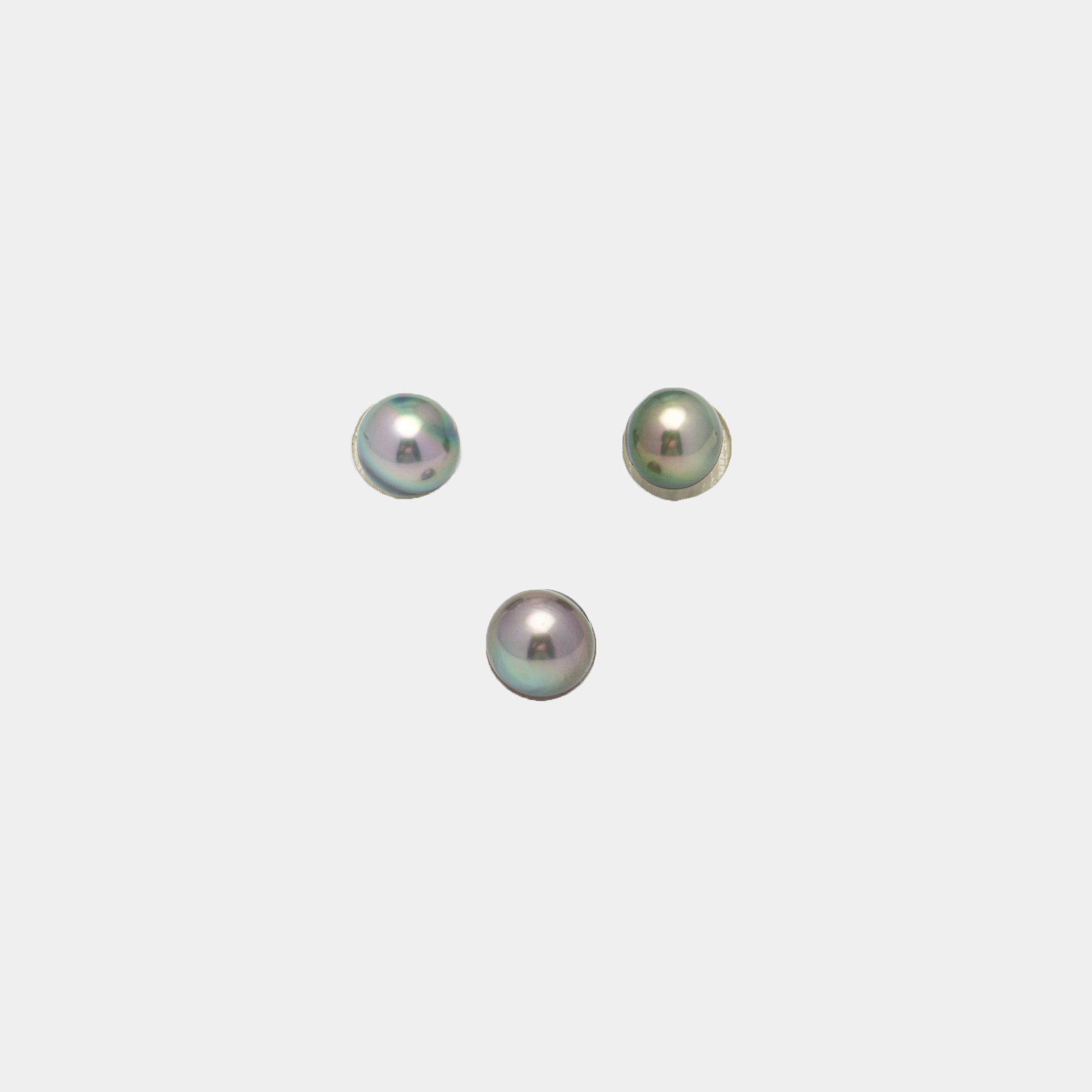 3pcs Green 9.5-10.1mm - NR AAA/AA Quality Tahitian Pearl Trio Set ER1295