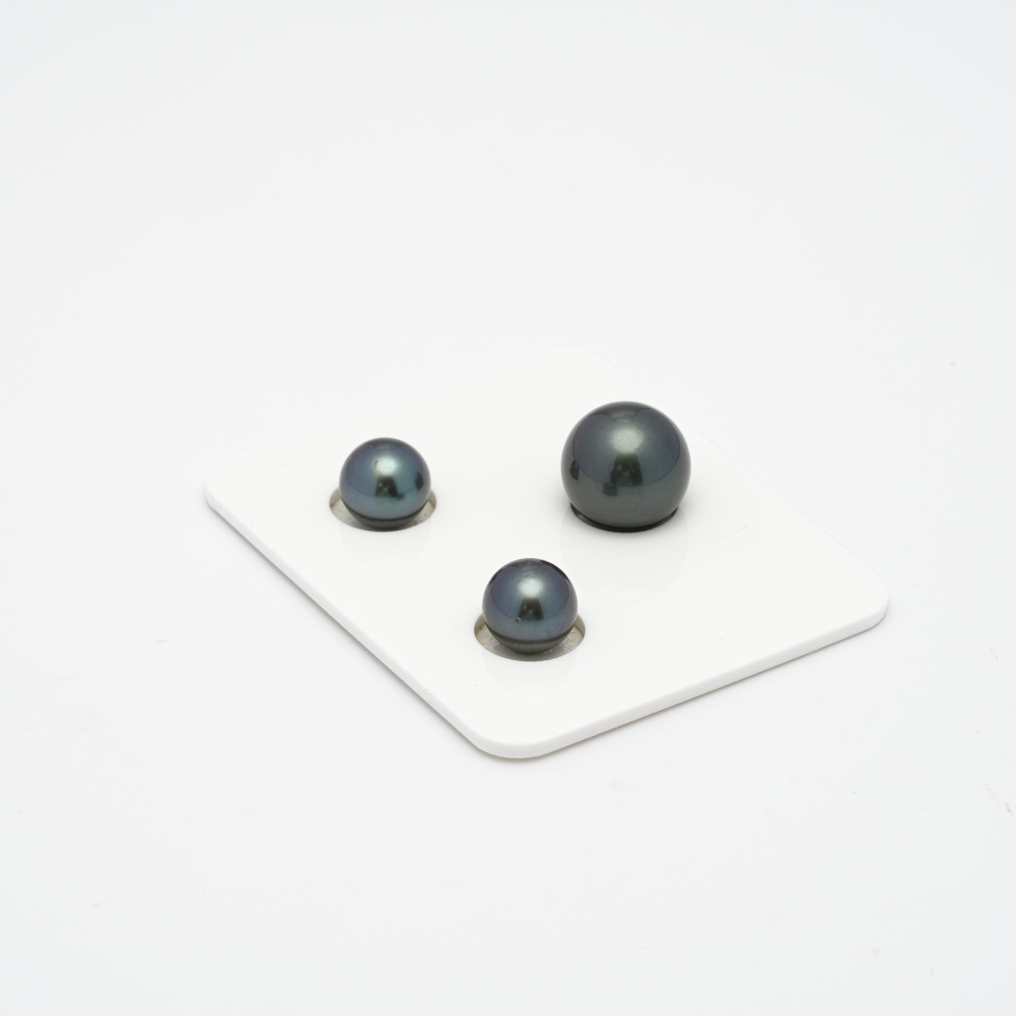 3pcs Dark 8.7-12.3mm - RSR AAA/AA Quality Tahitian Pearl Trio Set ER1298