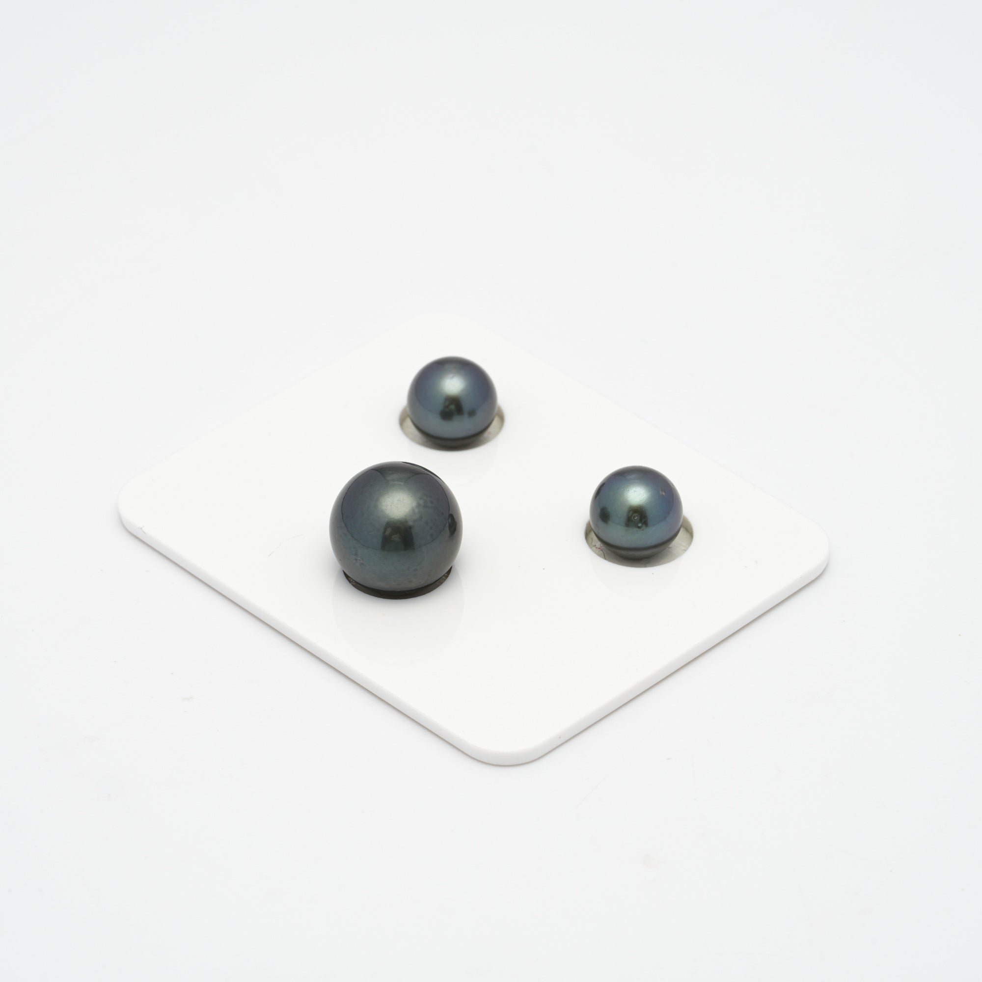3pcs Dark 8.7-12.3mm - RSR AAA/AA Quality Tahitian Pearl Trio Set ER1298