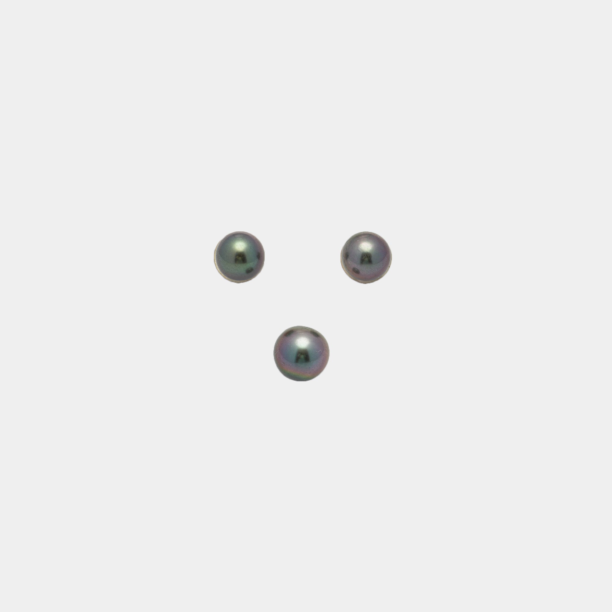 3pcs Cherry Green 9.8-11.1mm - RSR AAA/AA Quality Tahitian Pearl Trio Set ER1299