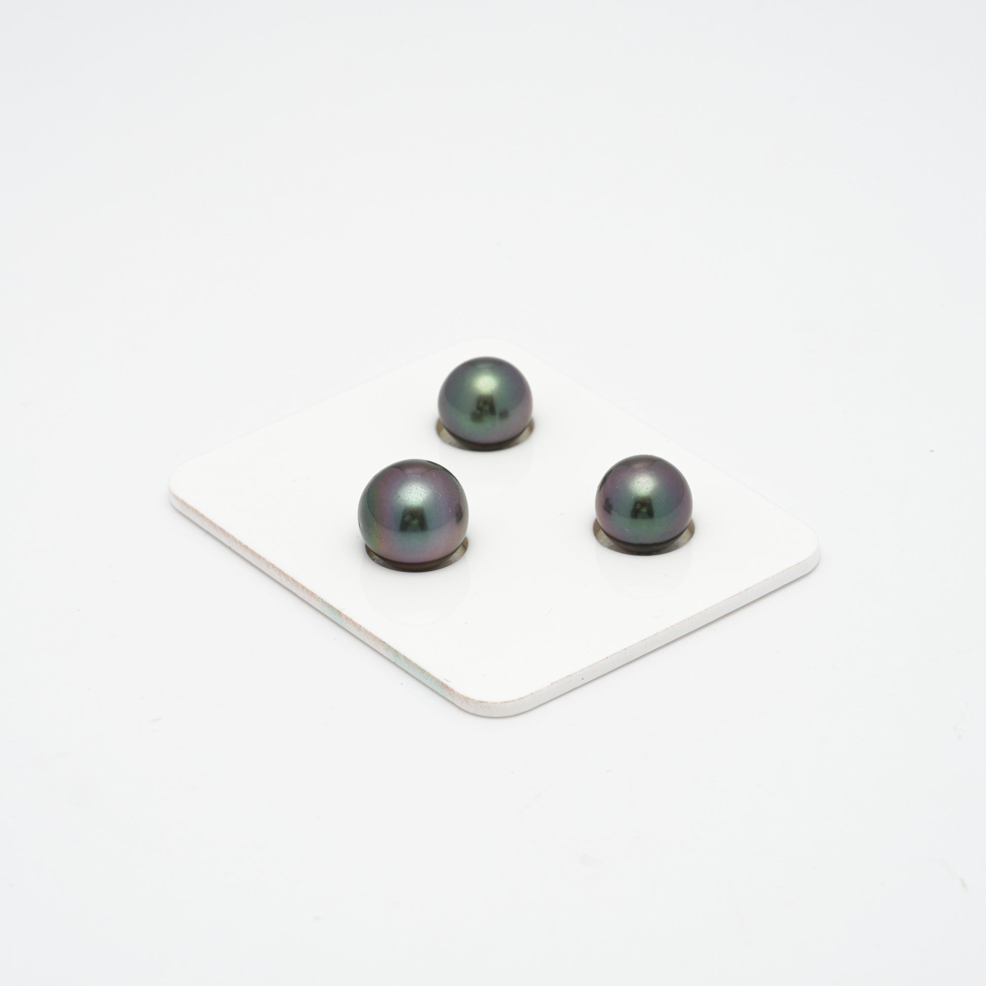 3pcs Cherry Green 9.8-11.1mm - RSR AAA/AA Quality Tahitian Pearl Trio Set ER1299