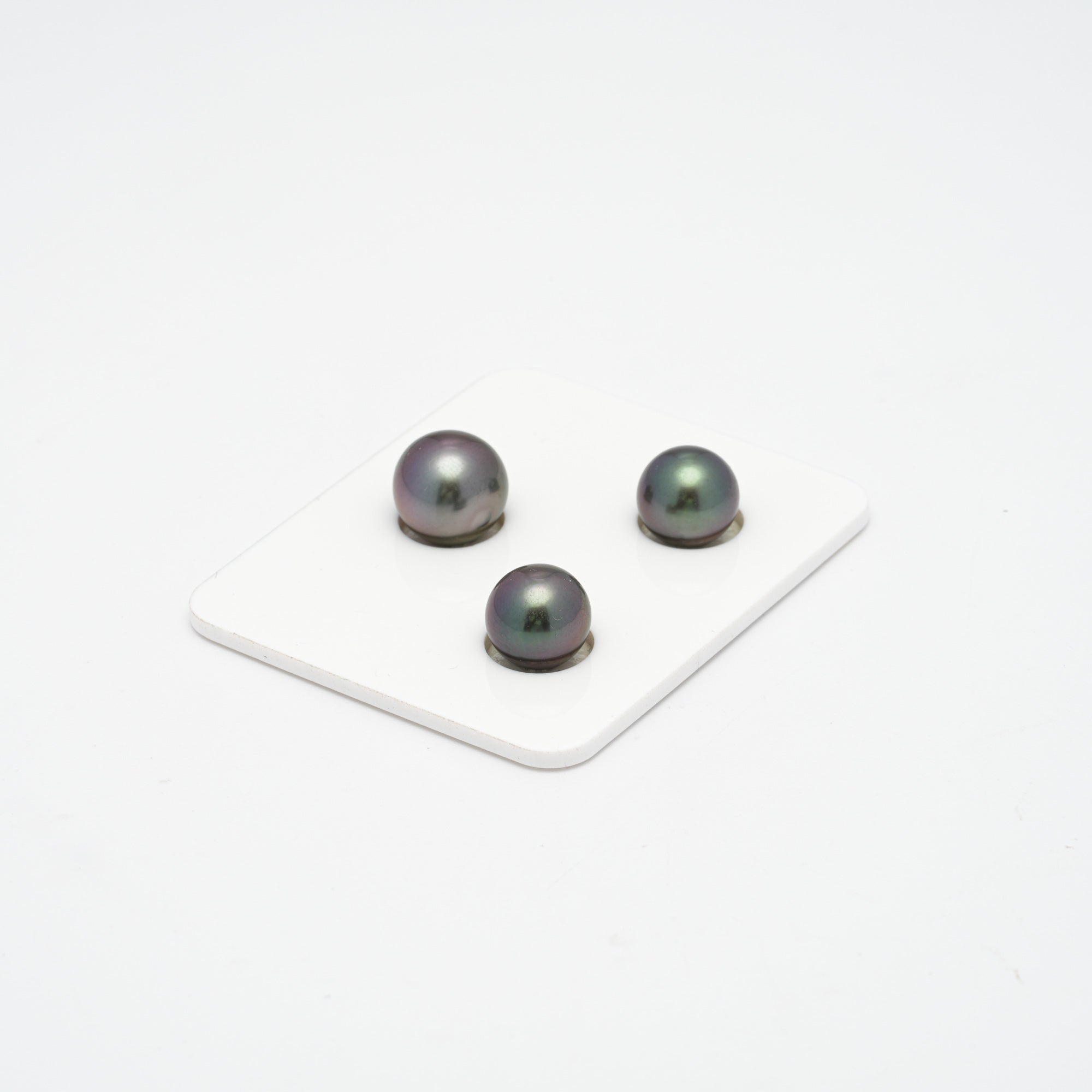 3pcs Cherry Green 9.8-11.1mm - RSR AAA/AA Quality Tahitian Pearl Trio Set ER1299