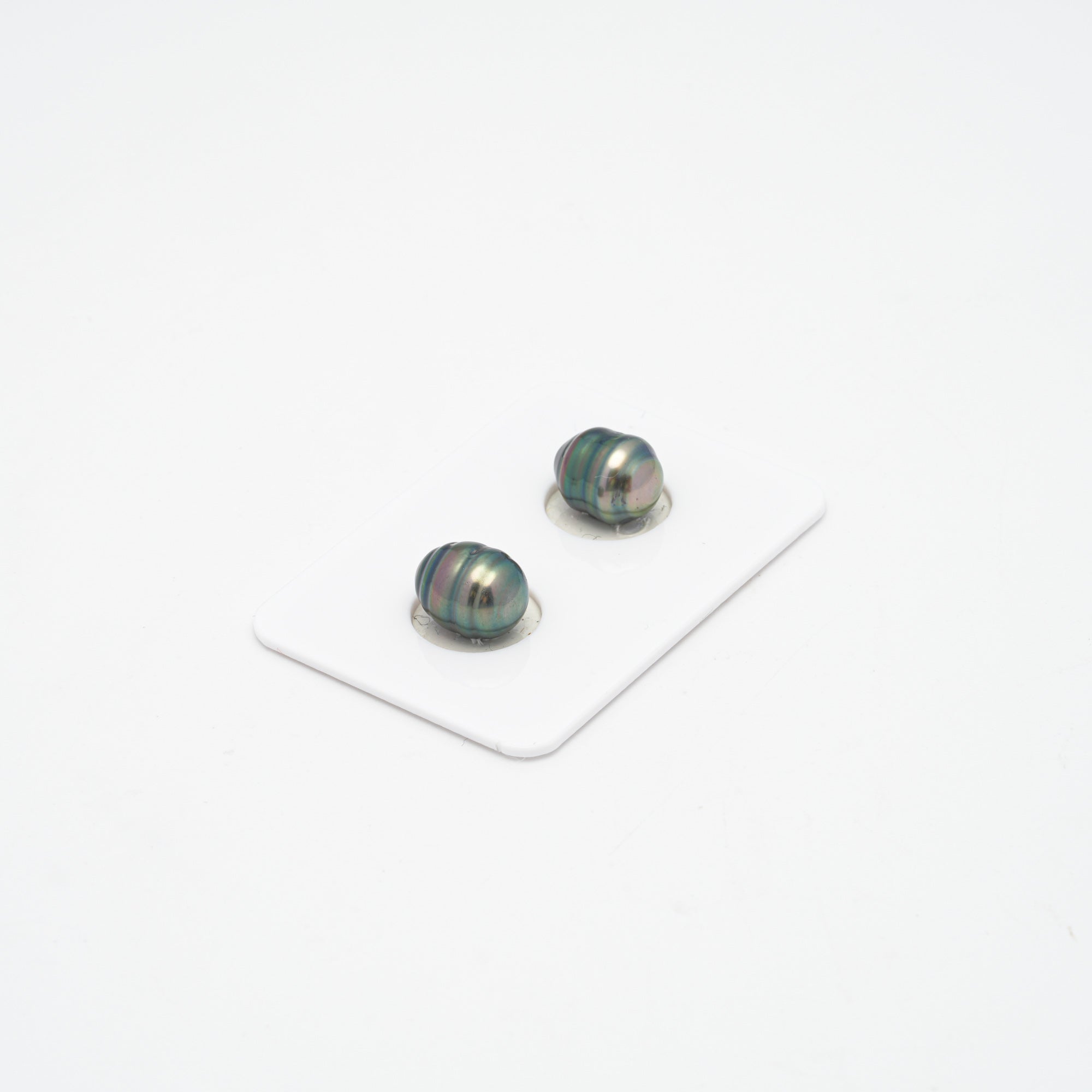 2pcs Green 8.7-8.8mm - CL AA/AAA Quality Tahitian Pearl Pair ER1313