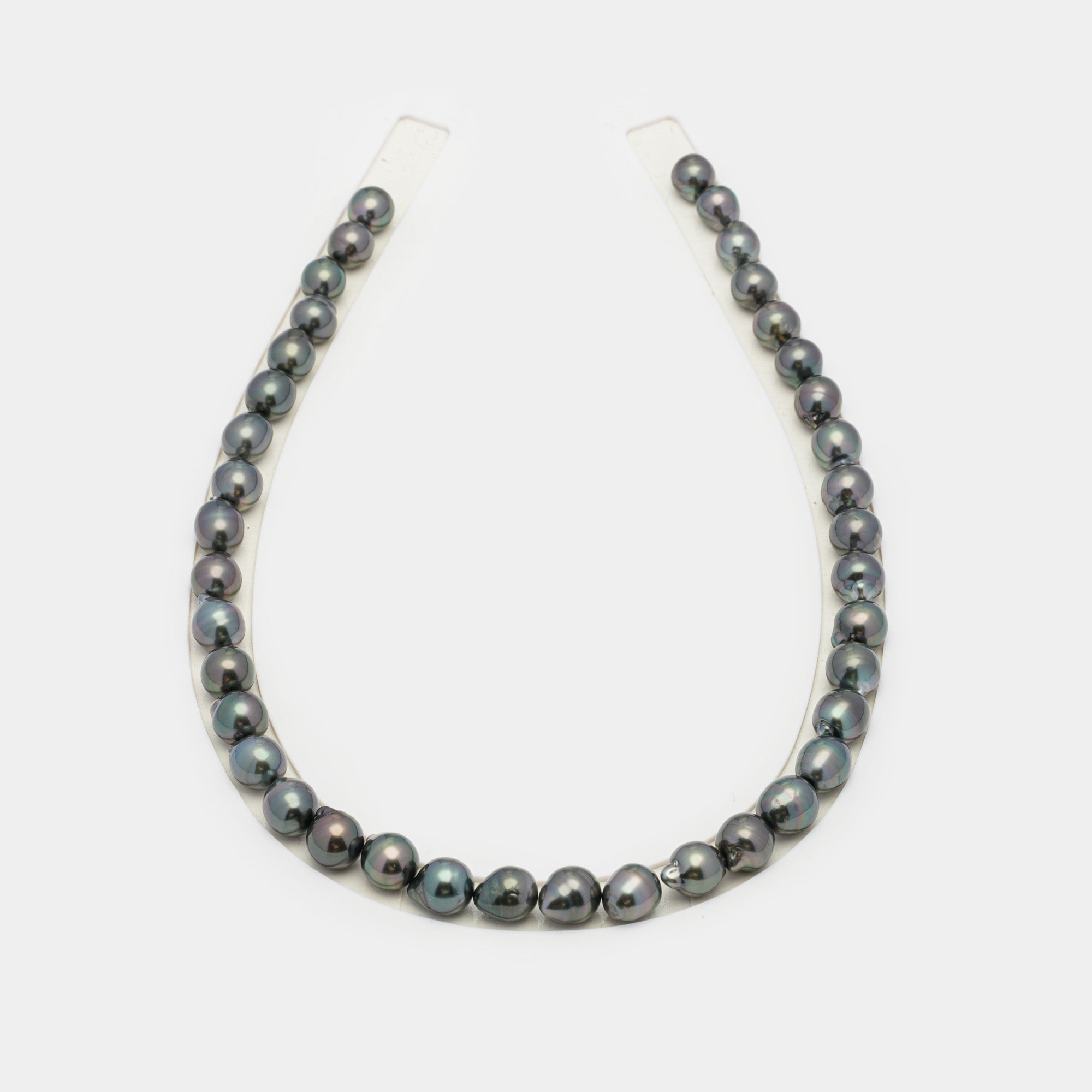 39pcs Dark Green 8-11mm - SB AAA/AA Quality Tahitian Pearl Necklace NL1233 HL1