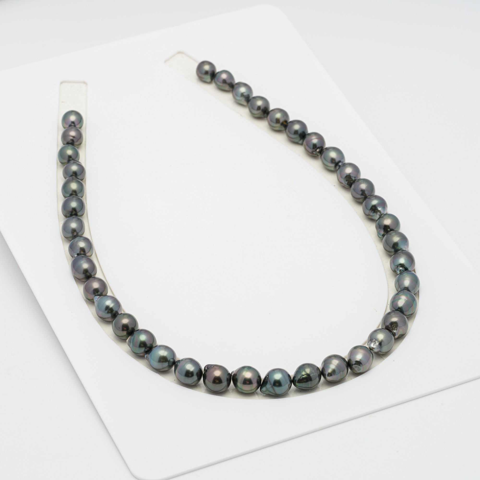 39pcs Dark Green 8-11mm - SB AAA/AA Quality Tahitian Pearl Necklace NL1233 HL1