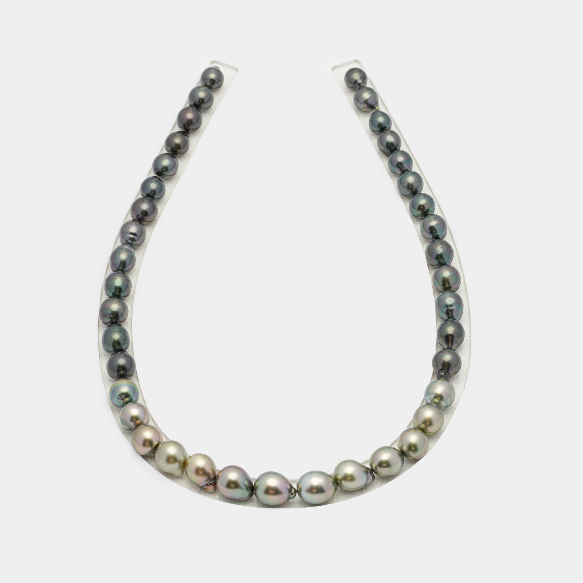 39pcs Dark & Light 8-10mm - SB AAA/AA Quality Tahitian Pearl Necklace NL1238 HL1