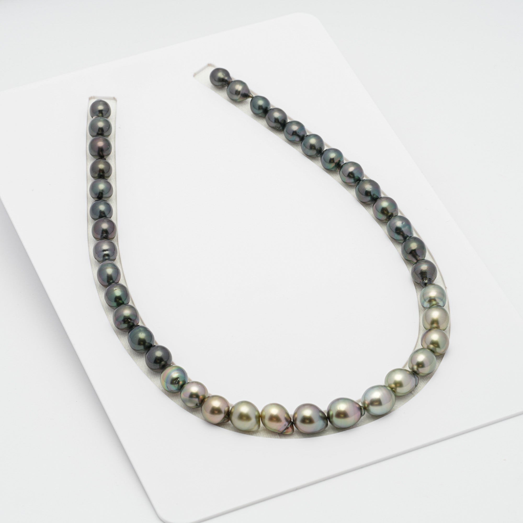 39pcs Dark & Light 8-10mm - SB AAA/AA Quality Tahitian Pearl Necklace NL1238 HL1