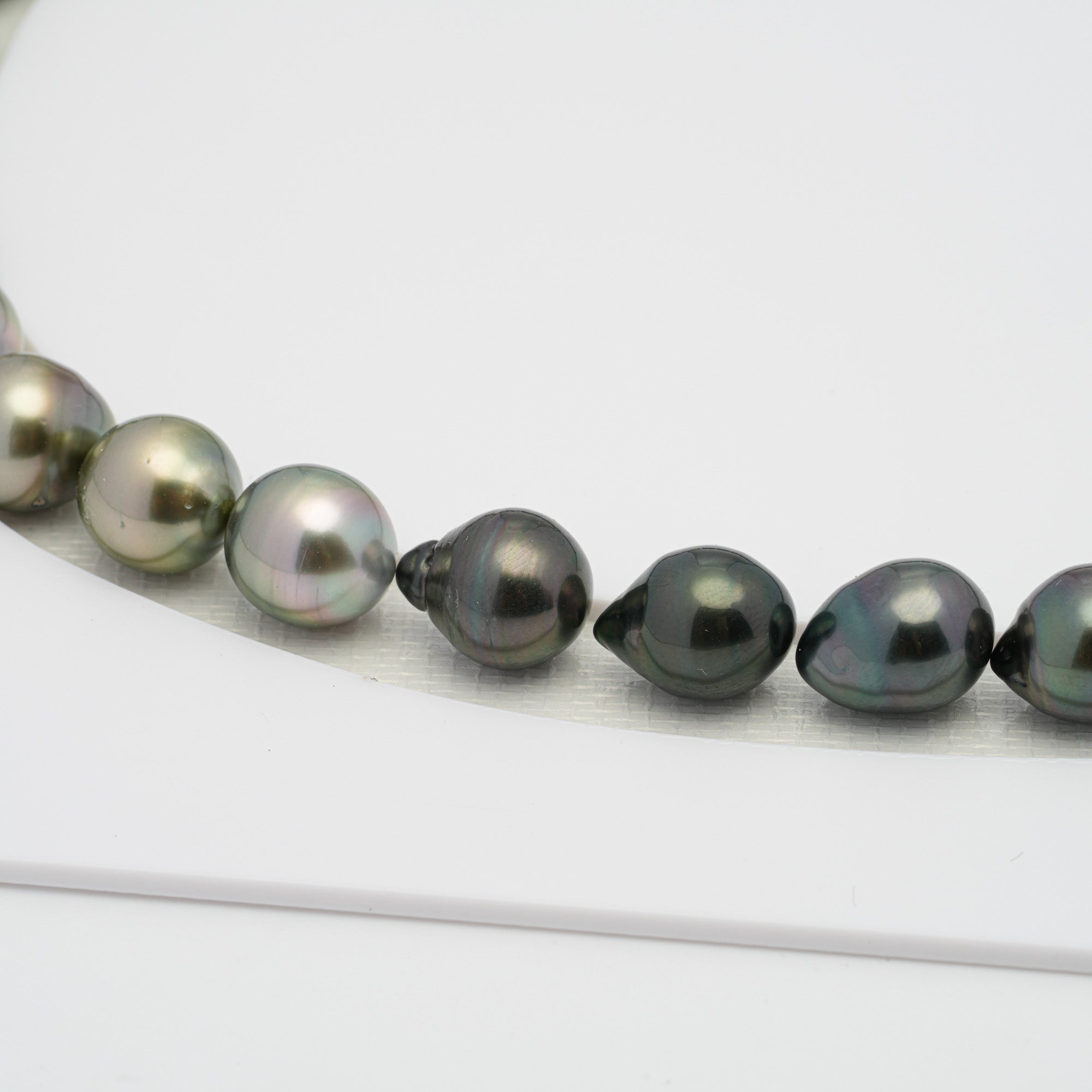 39pcs Dark & Light 8-10mm - SB AAA/AA Quality Tahitian Pearl Necklace NL1238 HL1