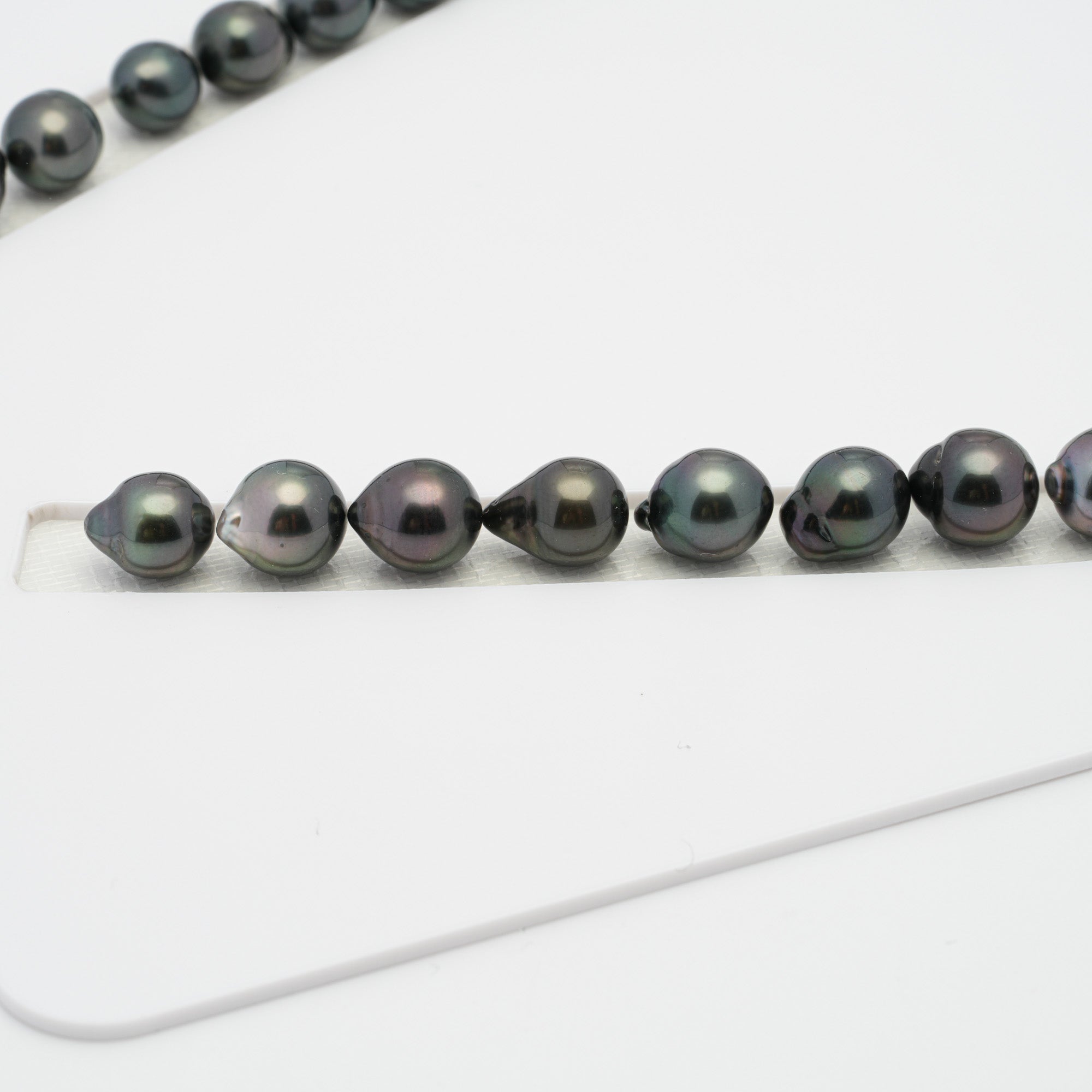 39pcs Dark & Light 8-10mm - SB AAA/AA Quality Tahitian Pearl Necklace NL1238 HL1