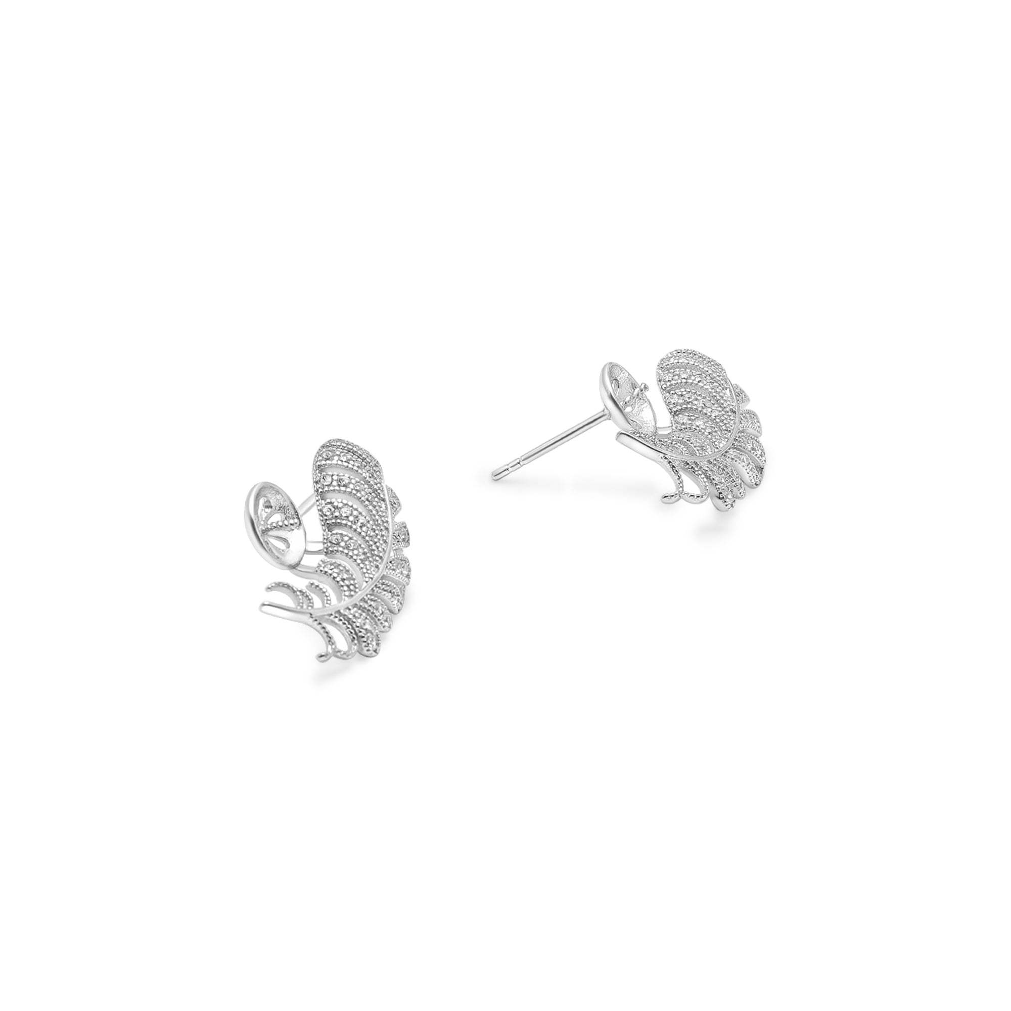 Stud Earring Bails 925 Silver for Pearl SC132