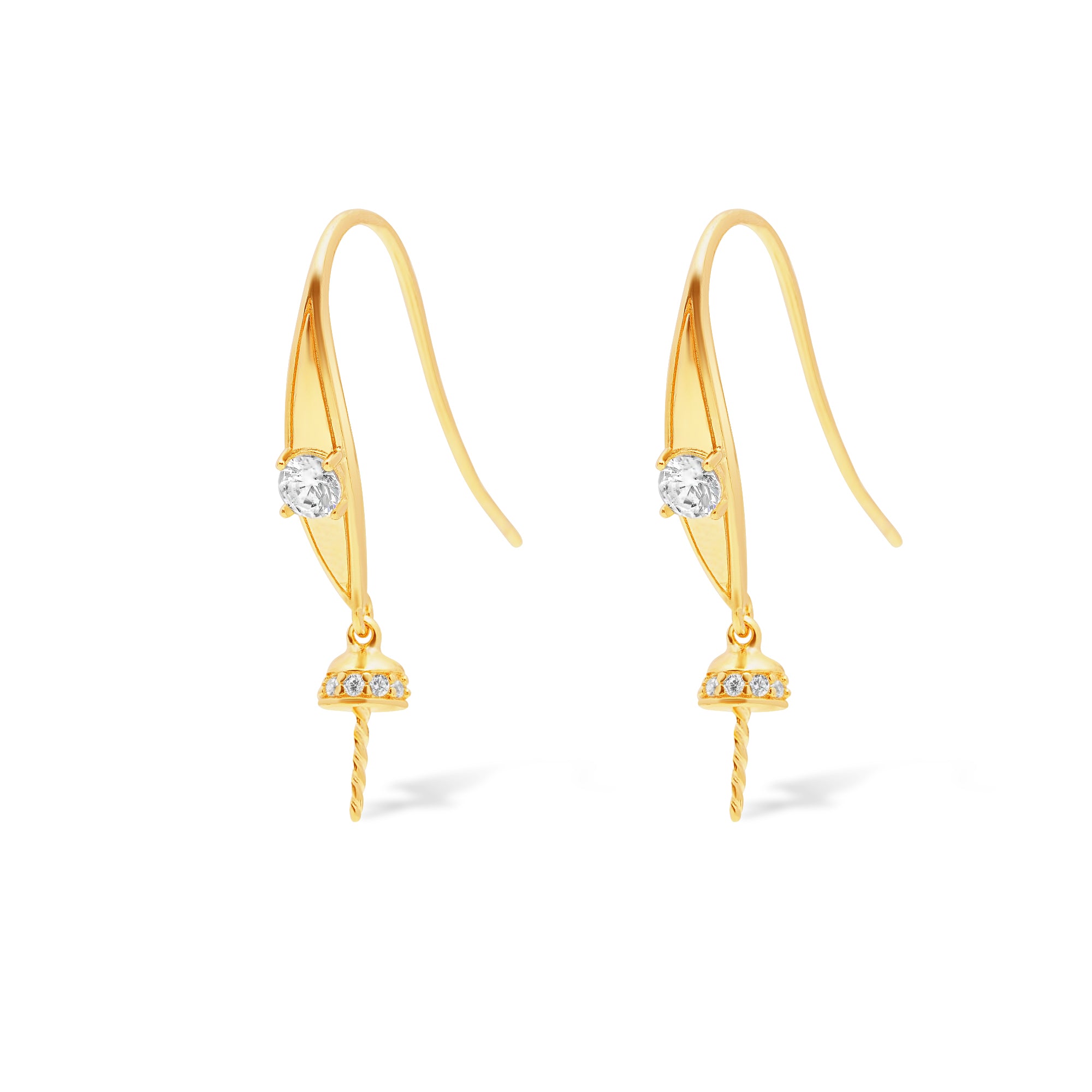 Dangle Earring Bails 925 Silver for Pearl SC174
