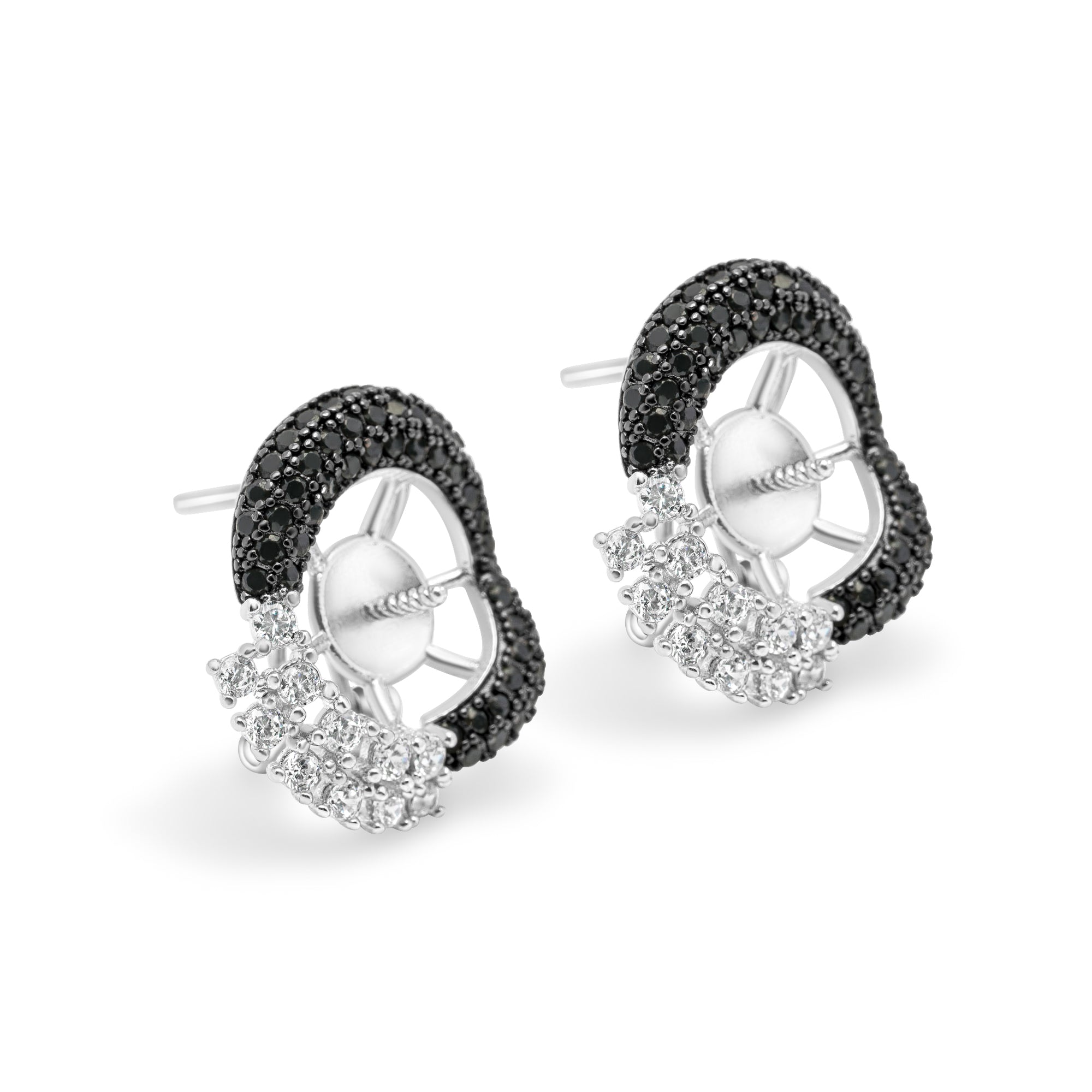 Stud Earring Bails 925 Silver for Pearl SC176