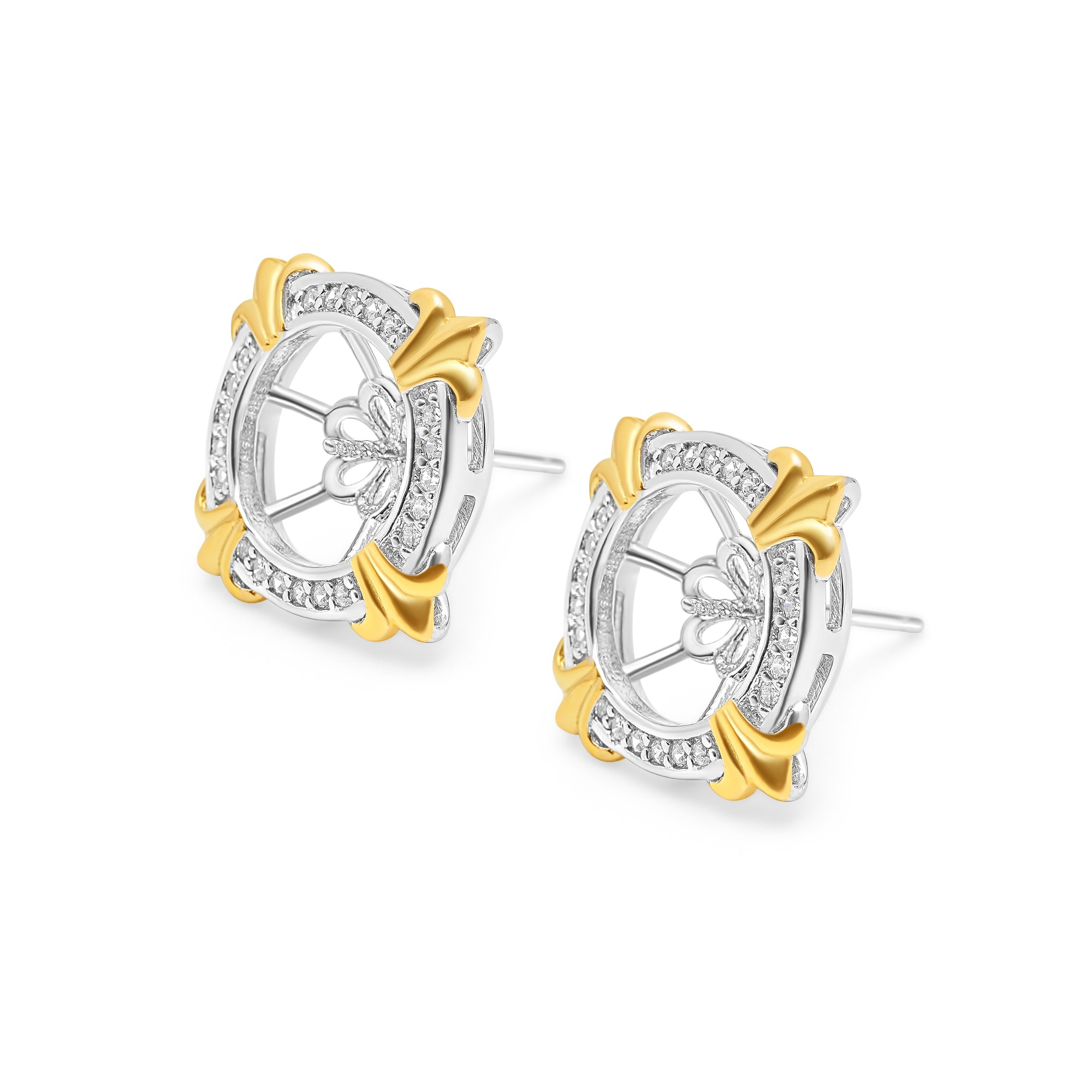 Stud Earring Bails 925 Silver for Pearl SC214