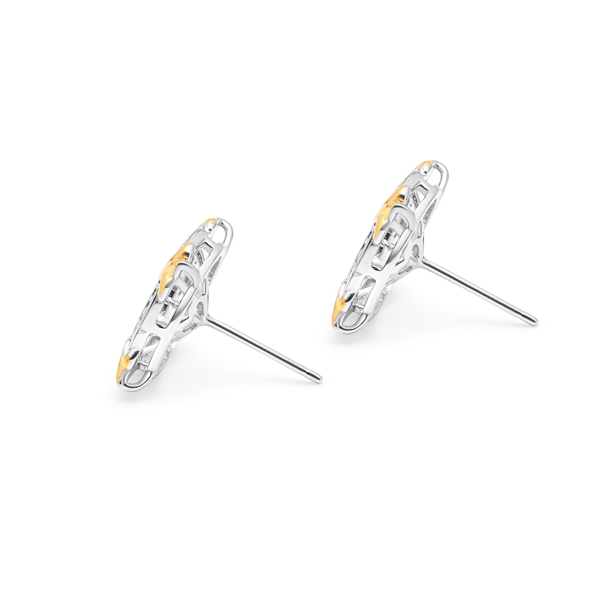 Stud Earring Bails 925 Silver for Pearl SC214