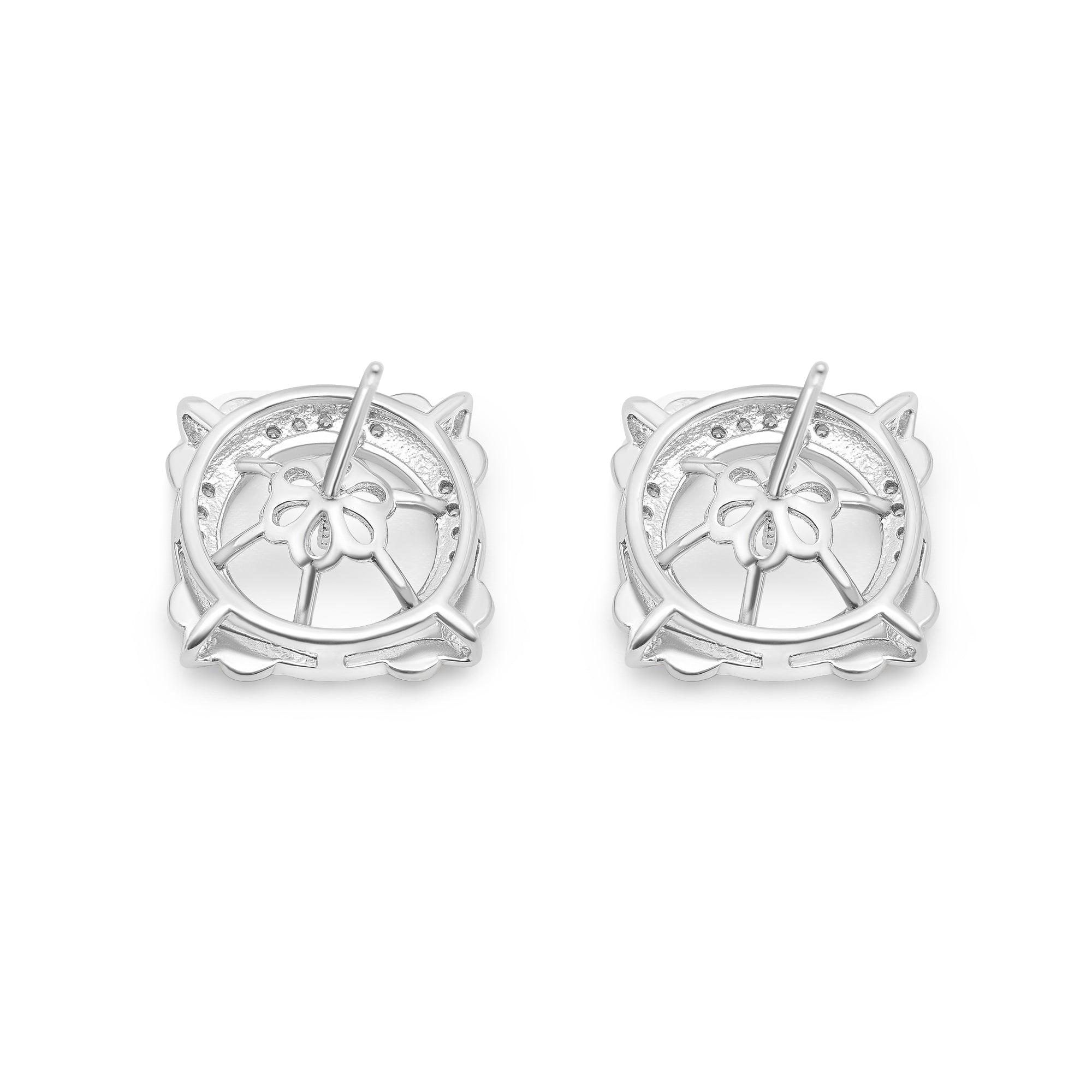 Stud Earring Bails 925 Silver for Pearl SC214
