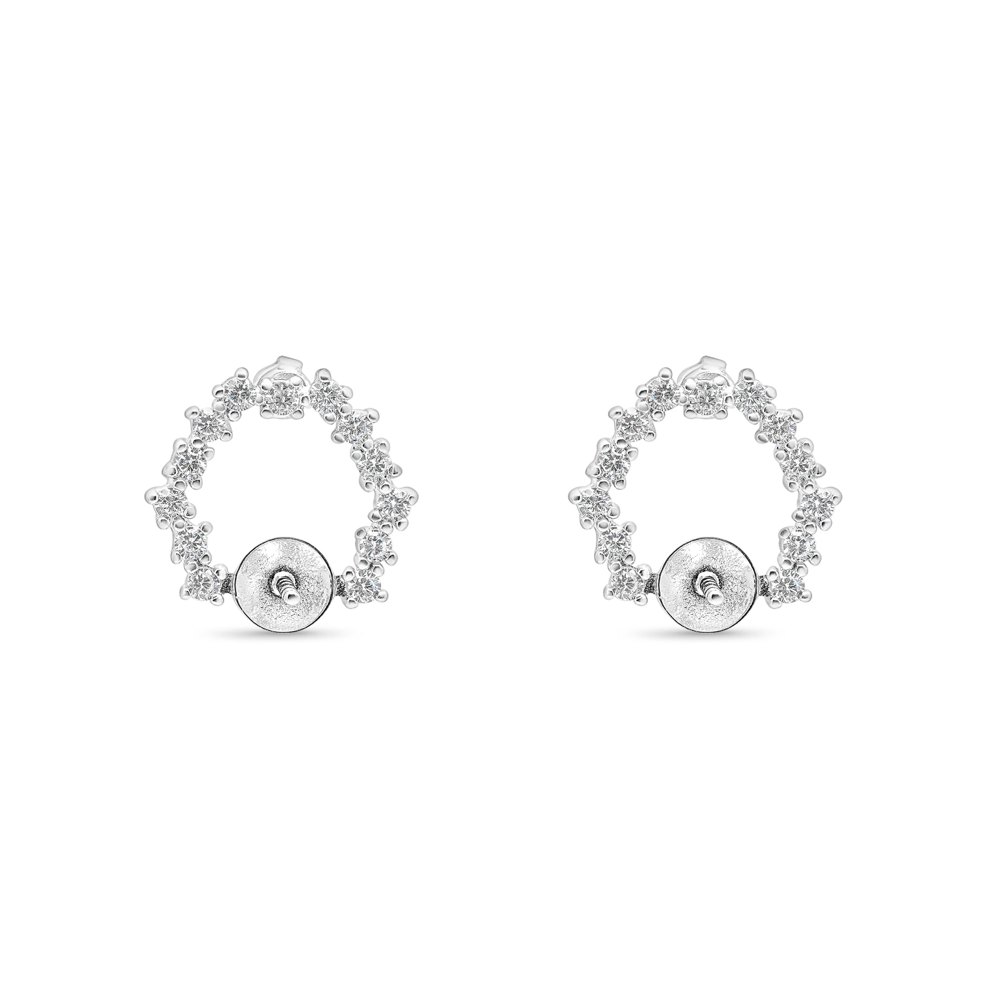 Studs Earring Bails 925 Silver for Pearl SC216