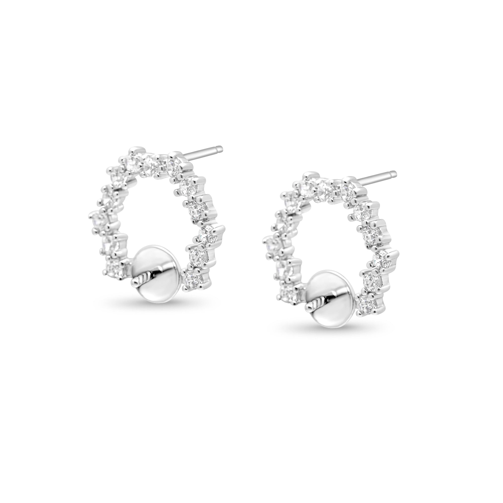 Studs Earring Bails 925 Silver for Pearl SC216
