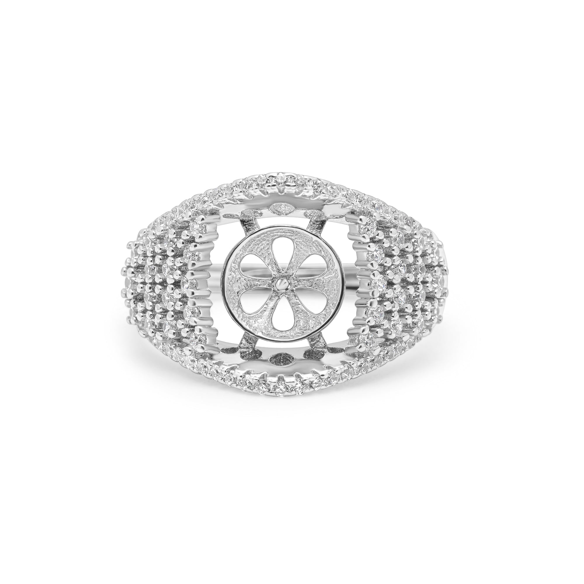 Adjustable Ring 925 Silver for pearl SC219