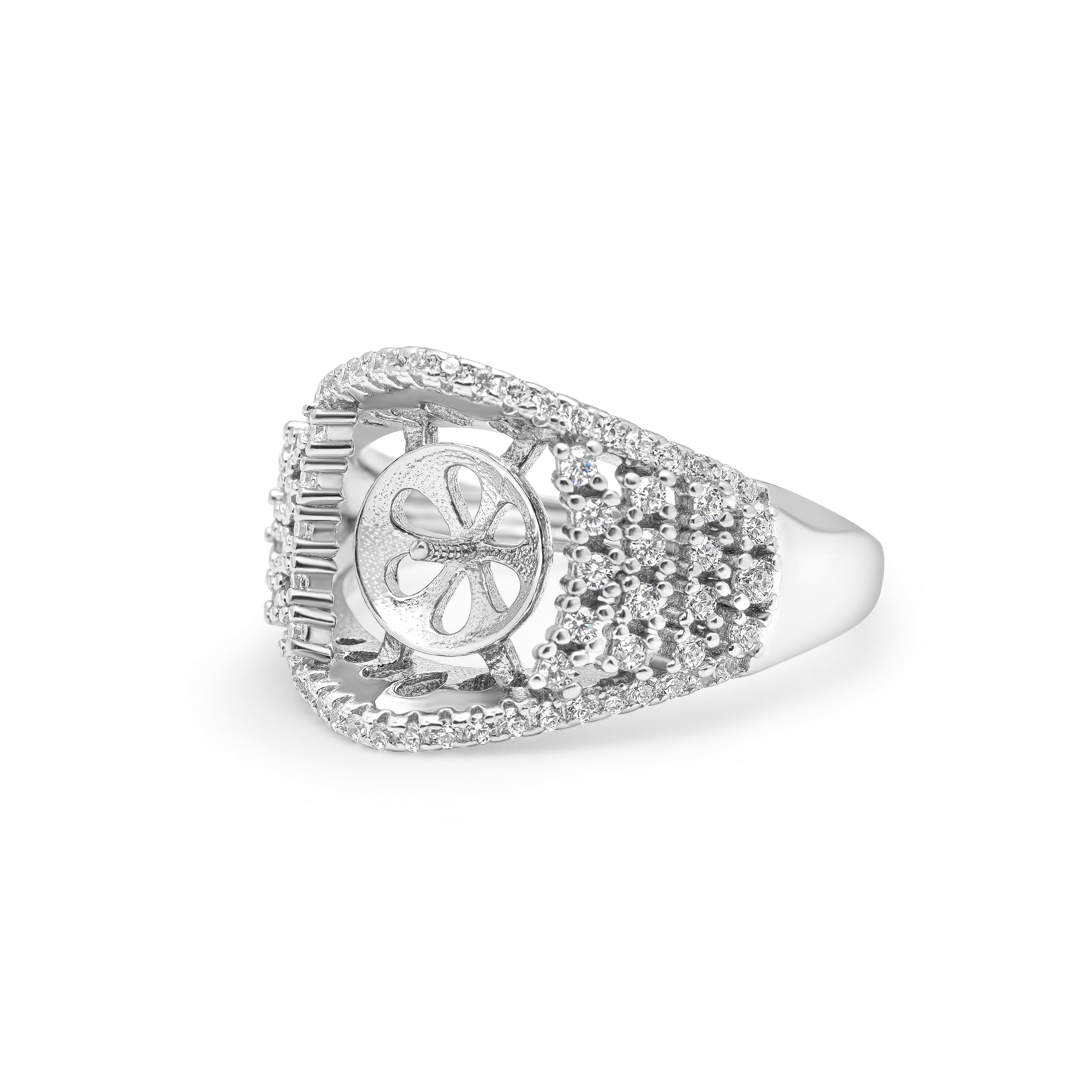 Adjustable Ring 925 Silver for pearl SC219