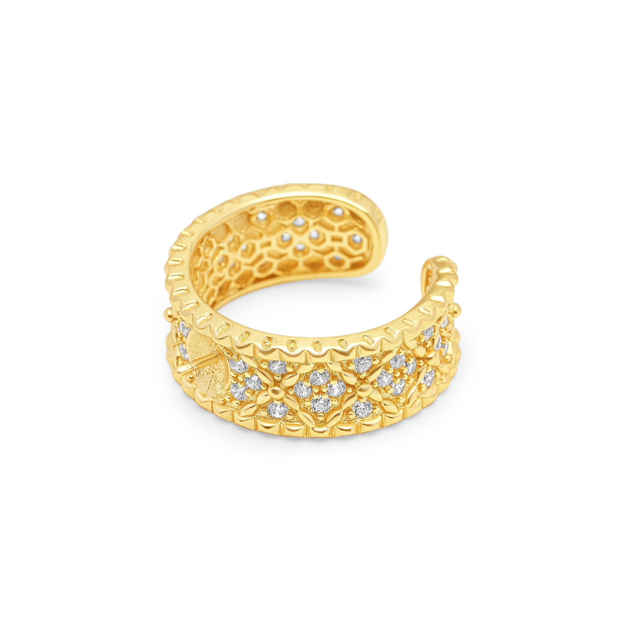 Adjustable Ring 925 Silver for pearl SC228G