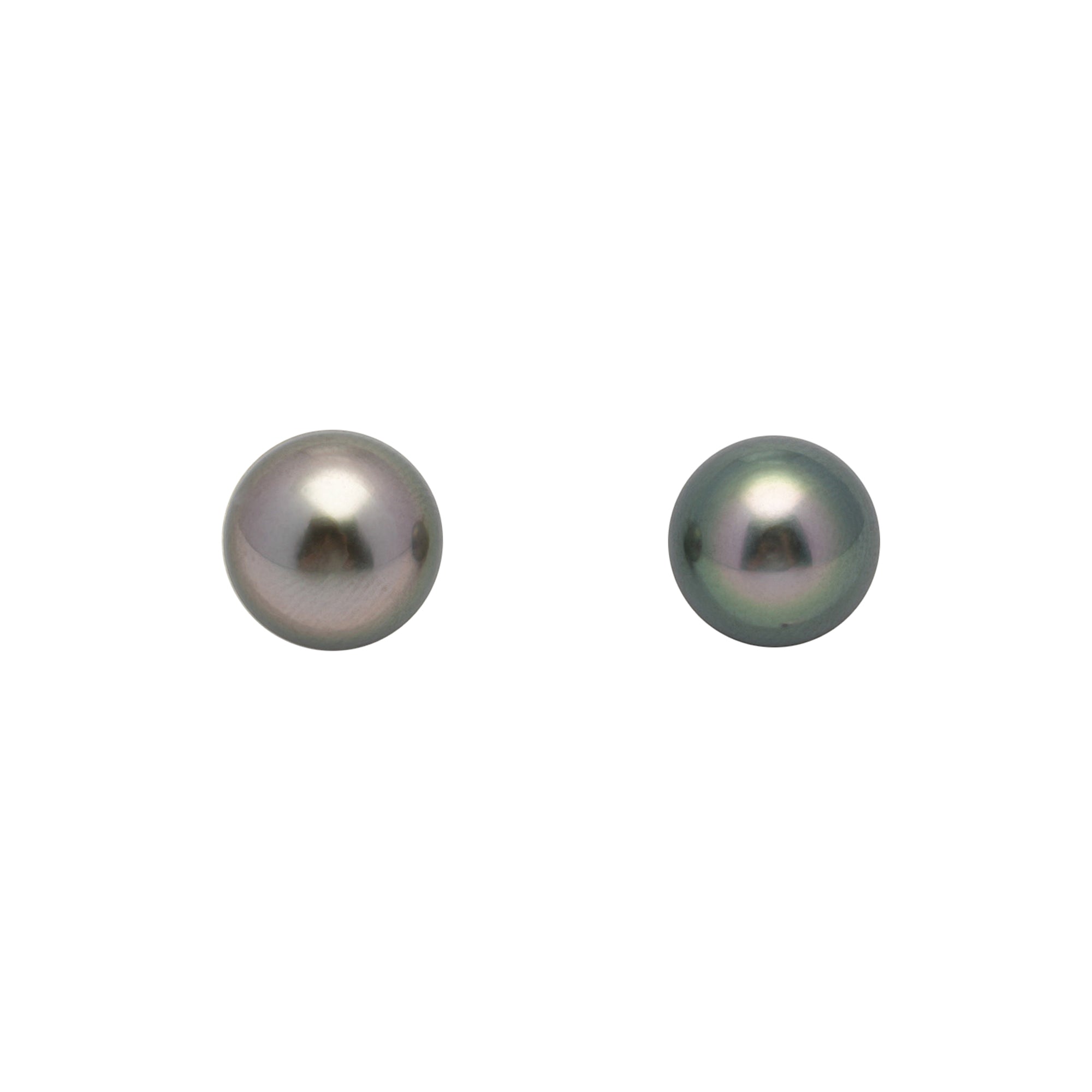 2pcs Silver Mix 10.1mm - SR/NR AAA Quality Tahitian Pearl Pair ER1369 OR11