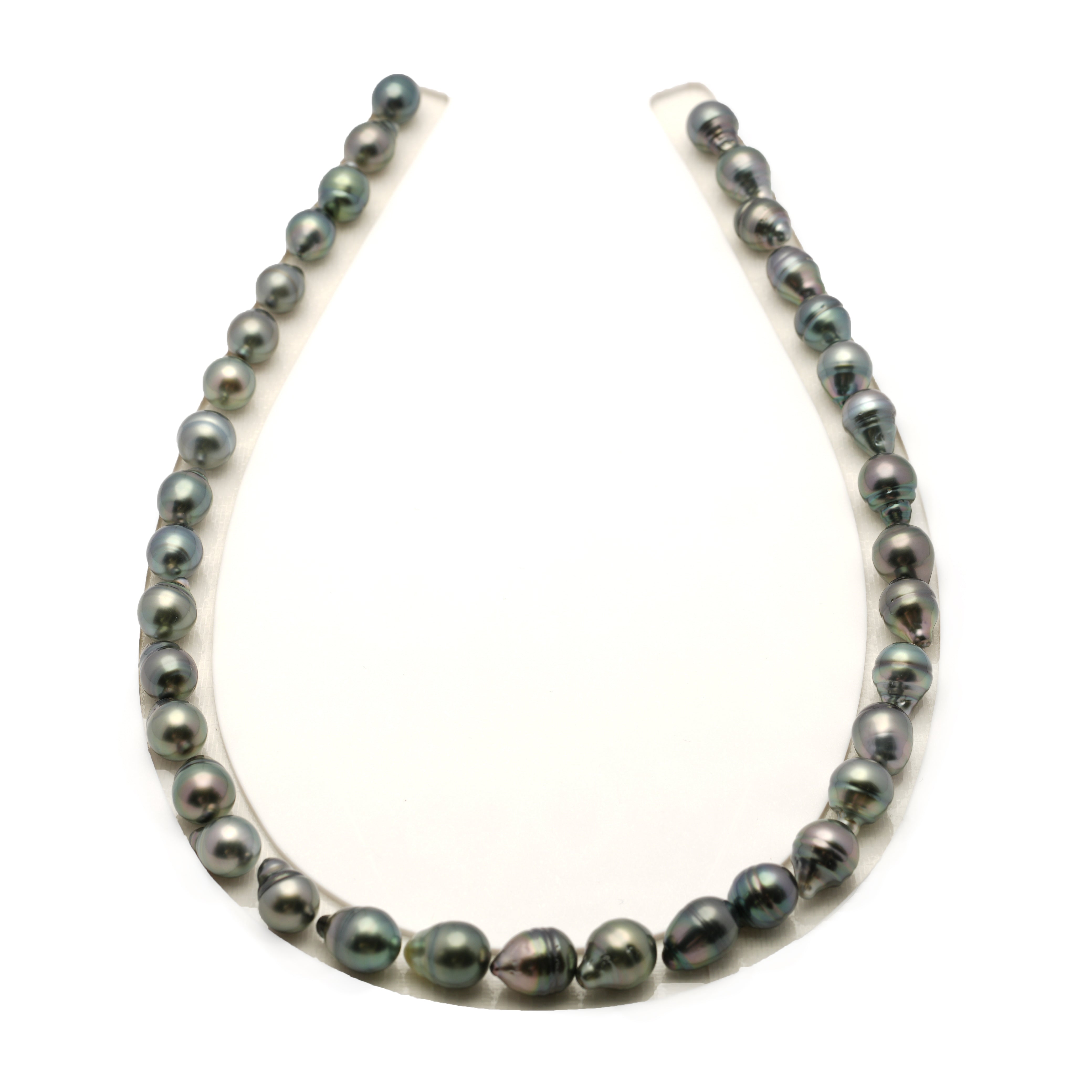 36pcs Green Mix 8-10mm - SB/CL AAA/AA Quality Tahitian Pearl Necklace NL1799 LP4