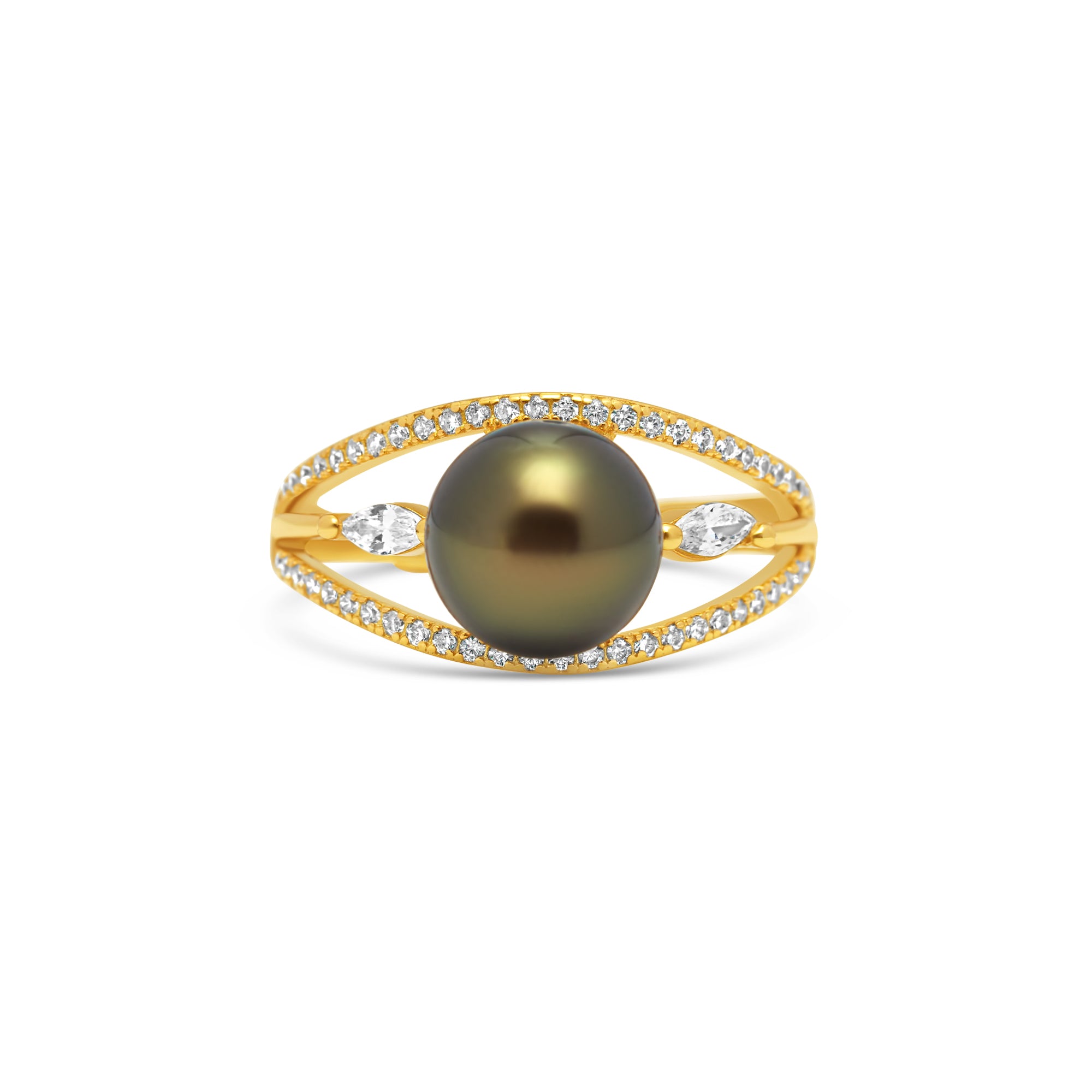 1pcs Tahitian Pearl Ring 925 Silver SHM1415 OR10
