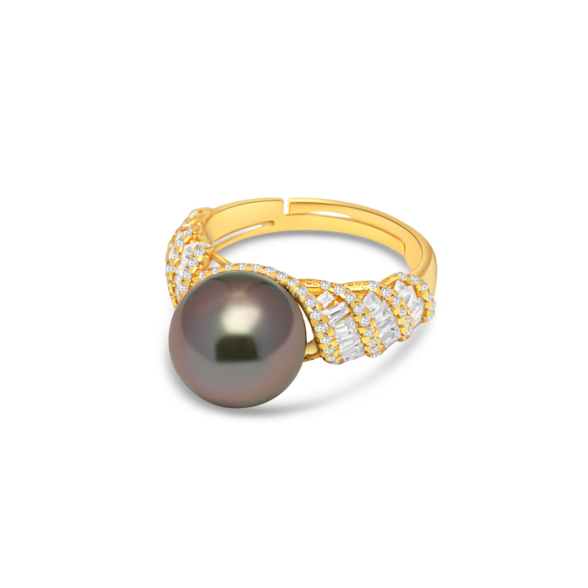 1pcs Tahitian Pearl Ring 925 Silver SHM1825