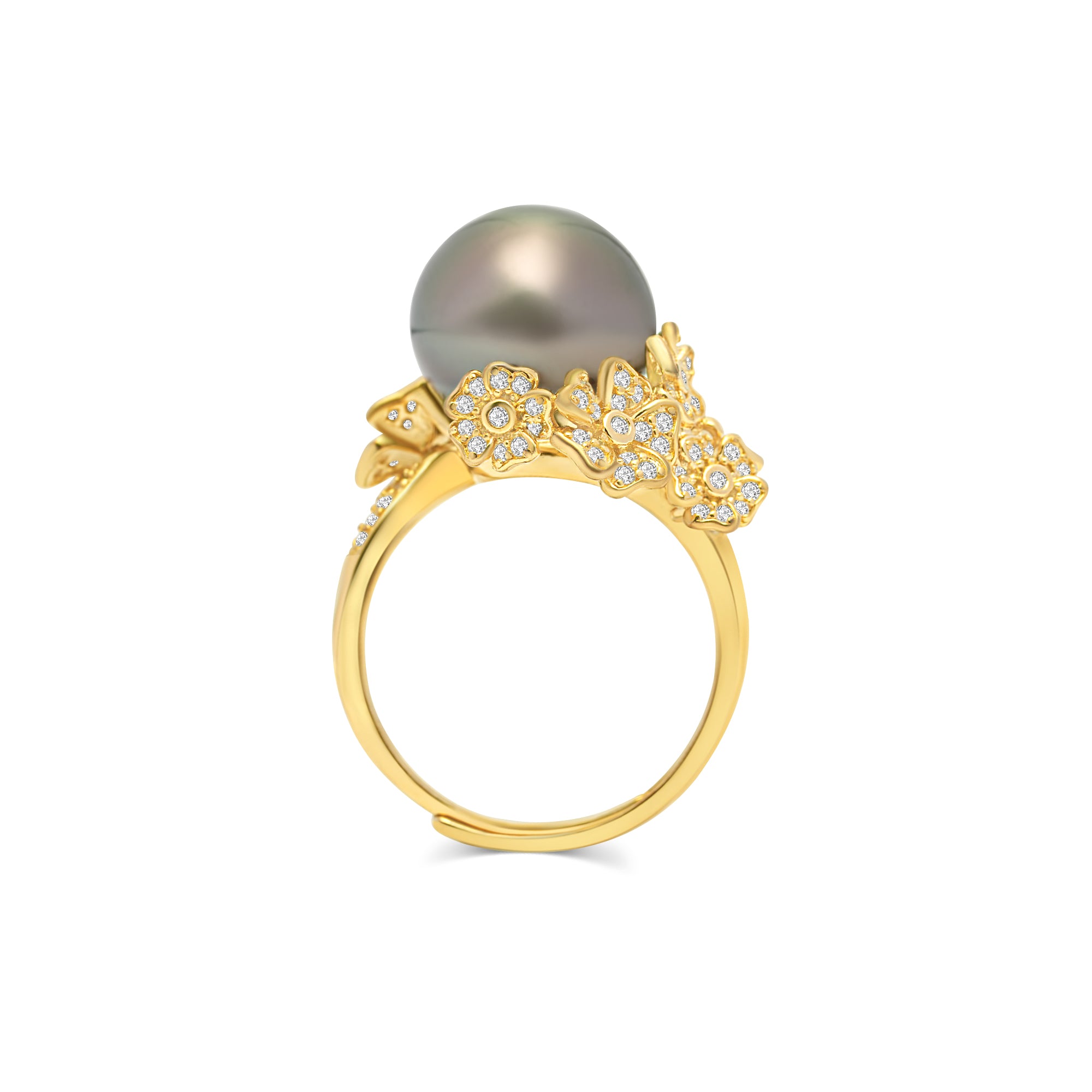 1pcs Tahitian Pearl Ring 925 Silver SHM1827 BRT