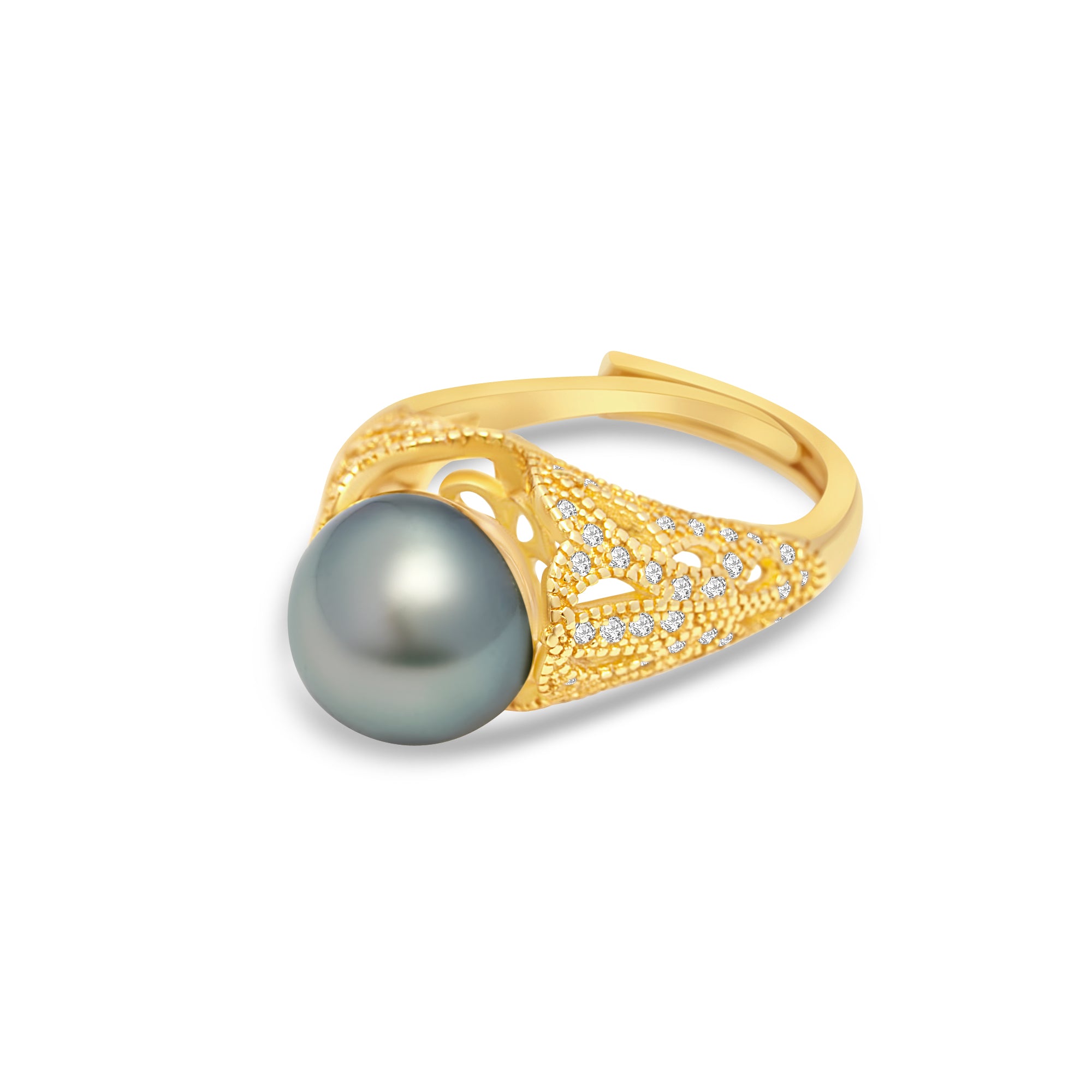 1pcs Tahitian Pearl Ring 925 Silver SHM1903