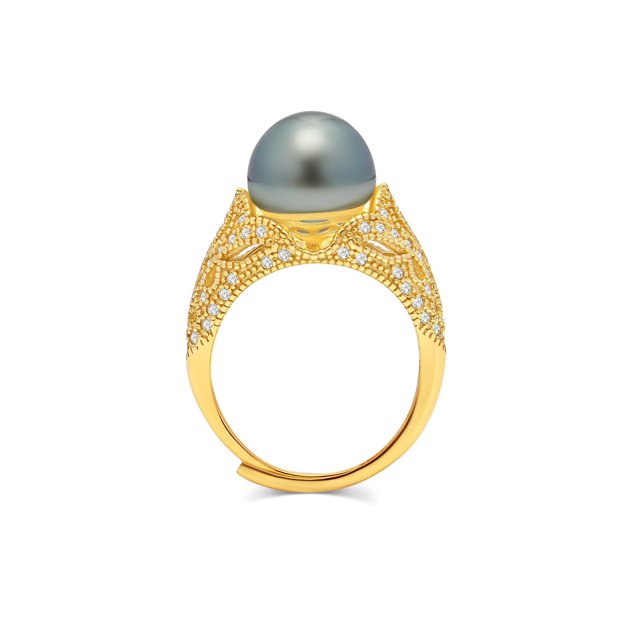 1pcs Tahitian Pearl Ring 925 Silver SHM1903