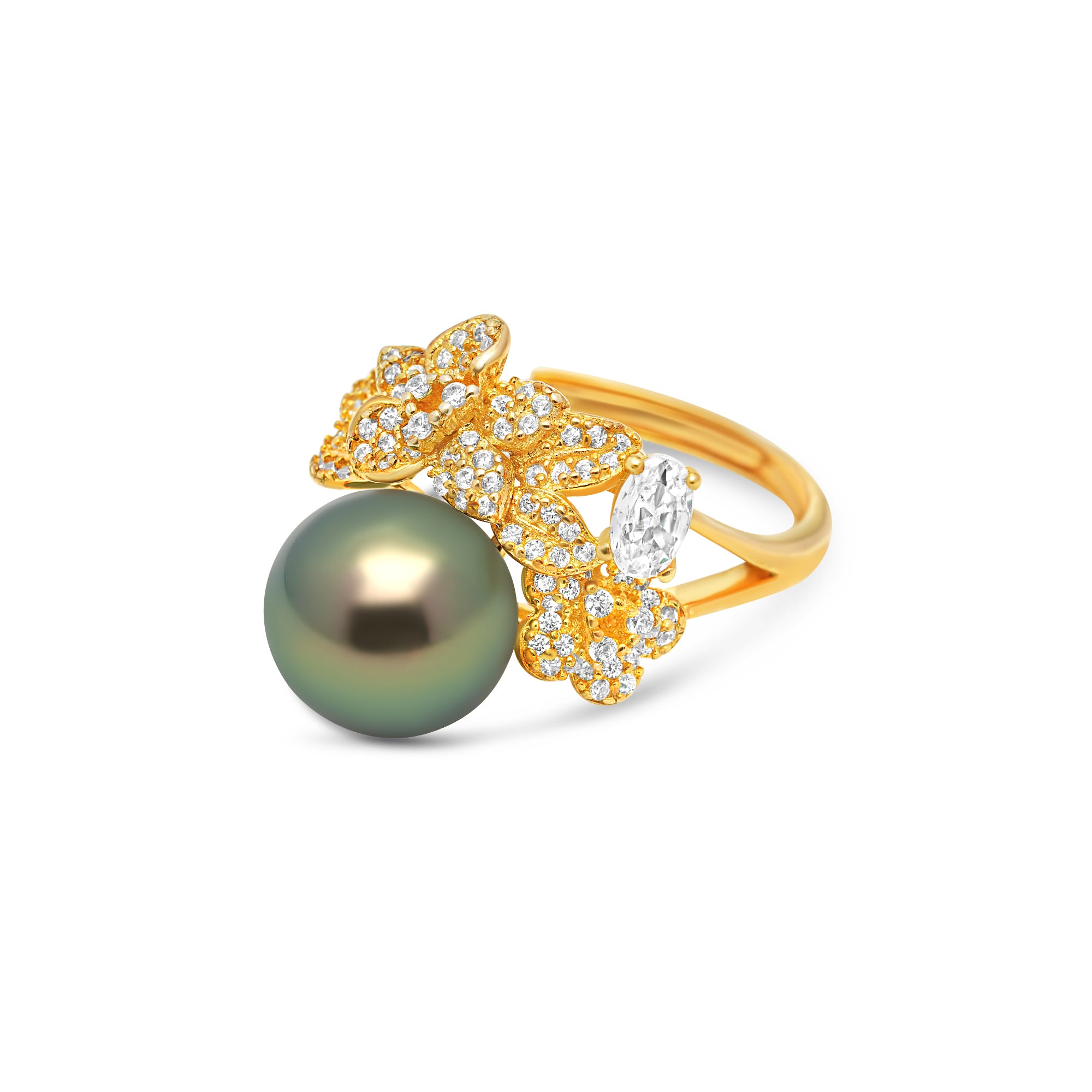 1pcs Tahitian Pearl Ring 925 Silver SHM869